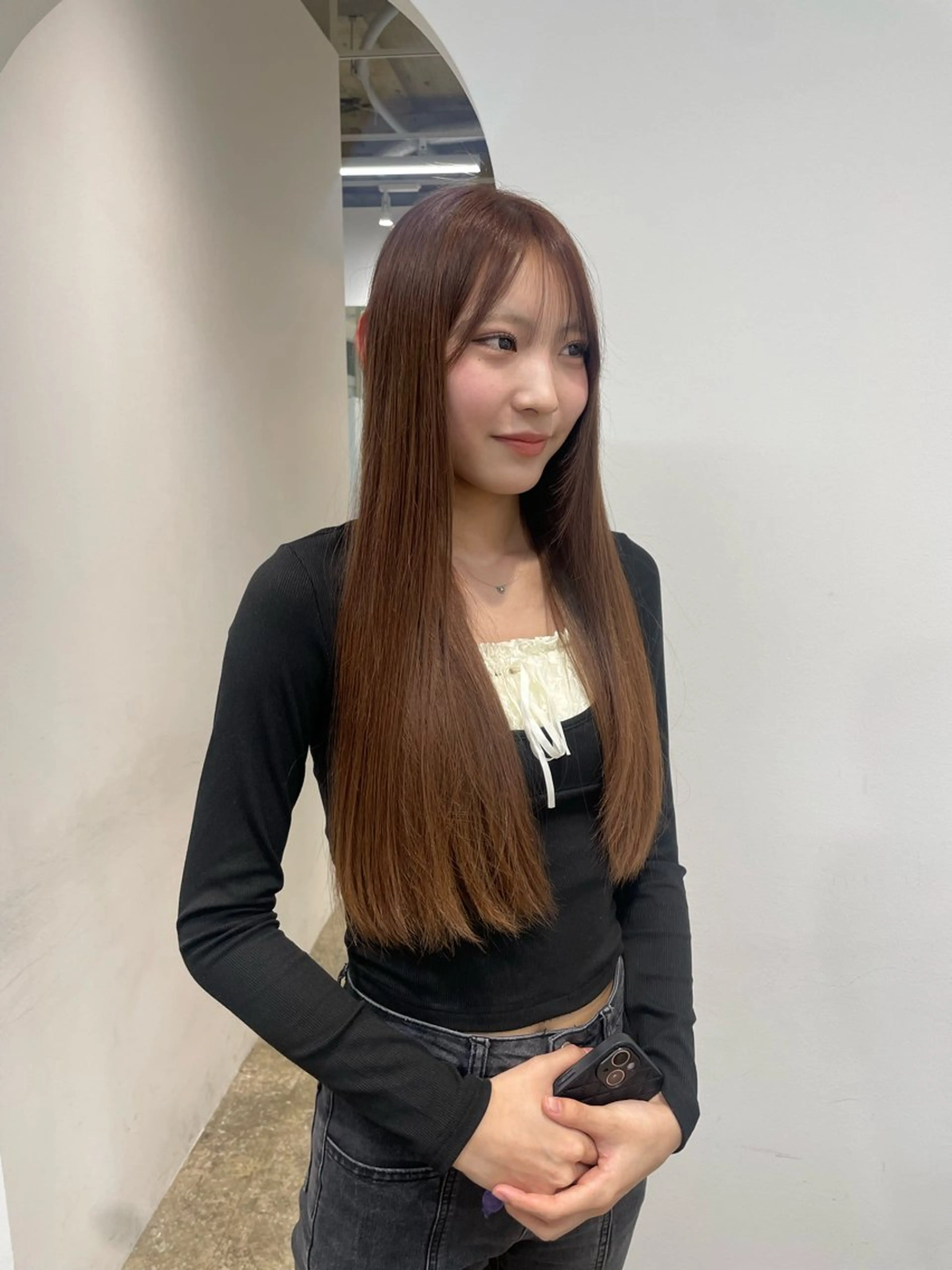 ロング カラー ヘアカラー トリートメント 𝘚𝘶𝘻𝘶 𓂃𓈒𓏸のヘアスタイル