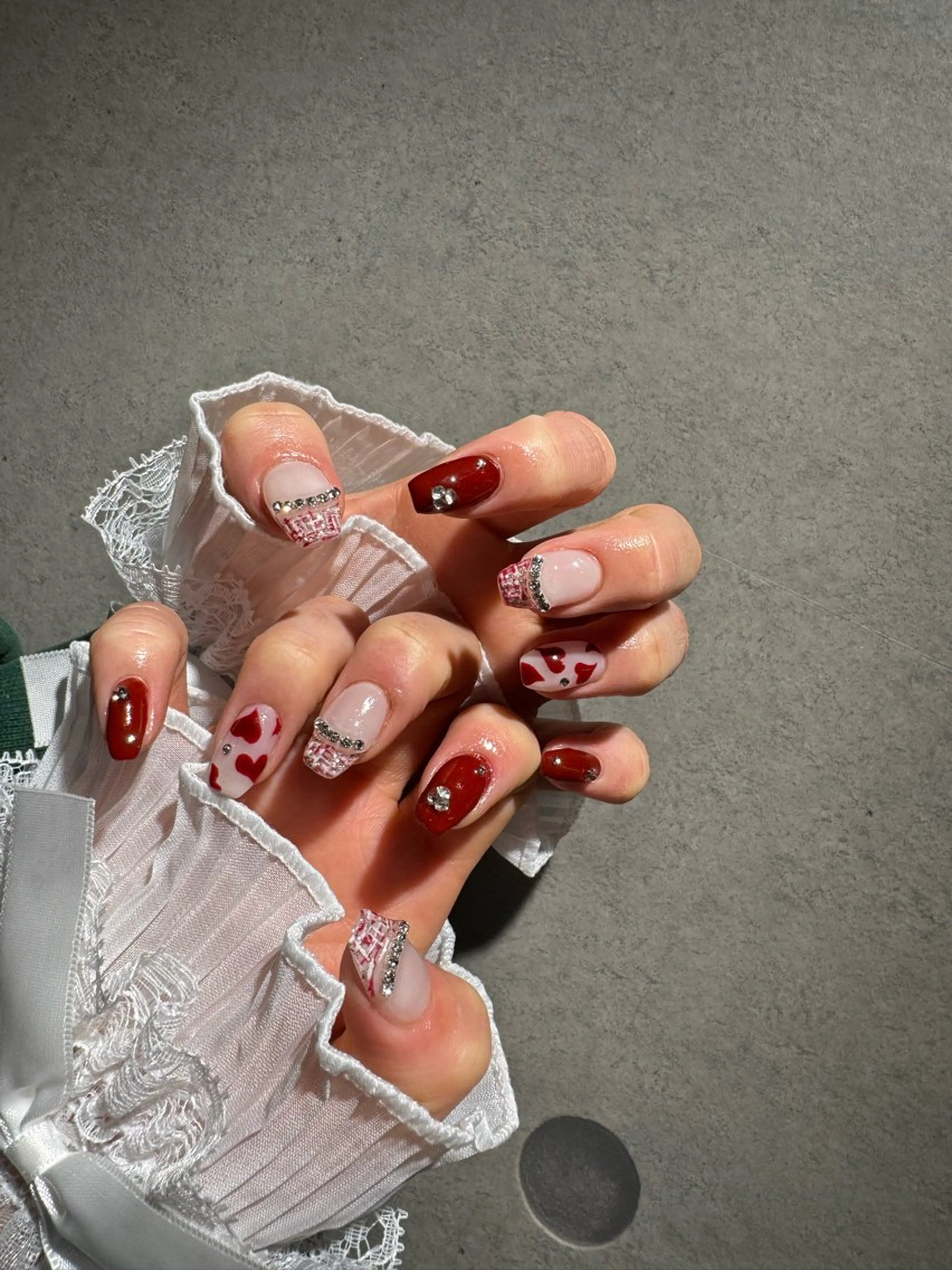 ネイル I-nailロング /ワンホン/キラキラのネイルデザイン