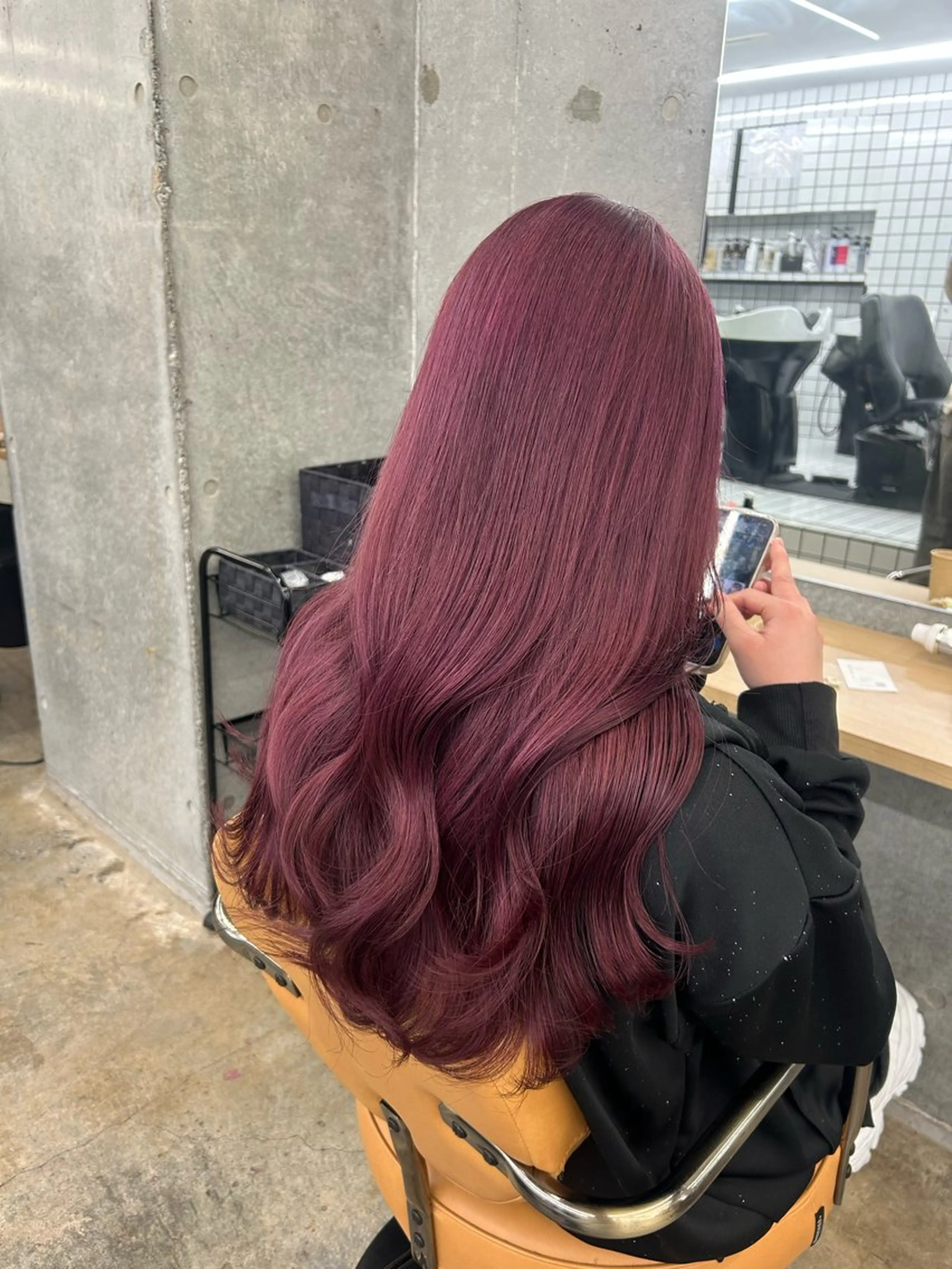 ロング カラー カット ヘアカラー トリートメント 🌷ラベンダーピンク 顔まわり🌷ねいろのヘアスタイル