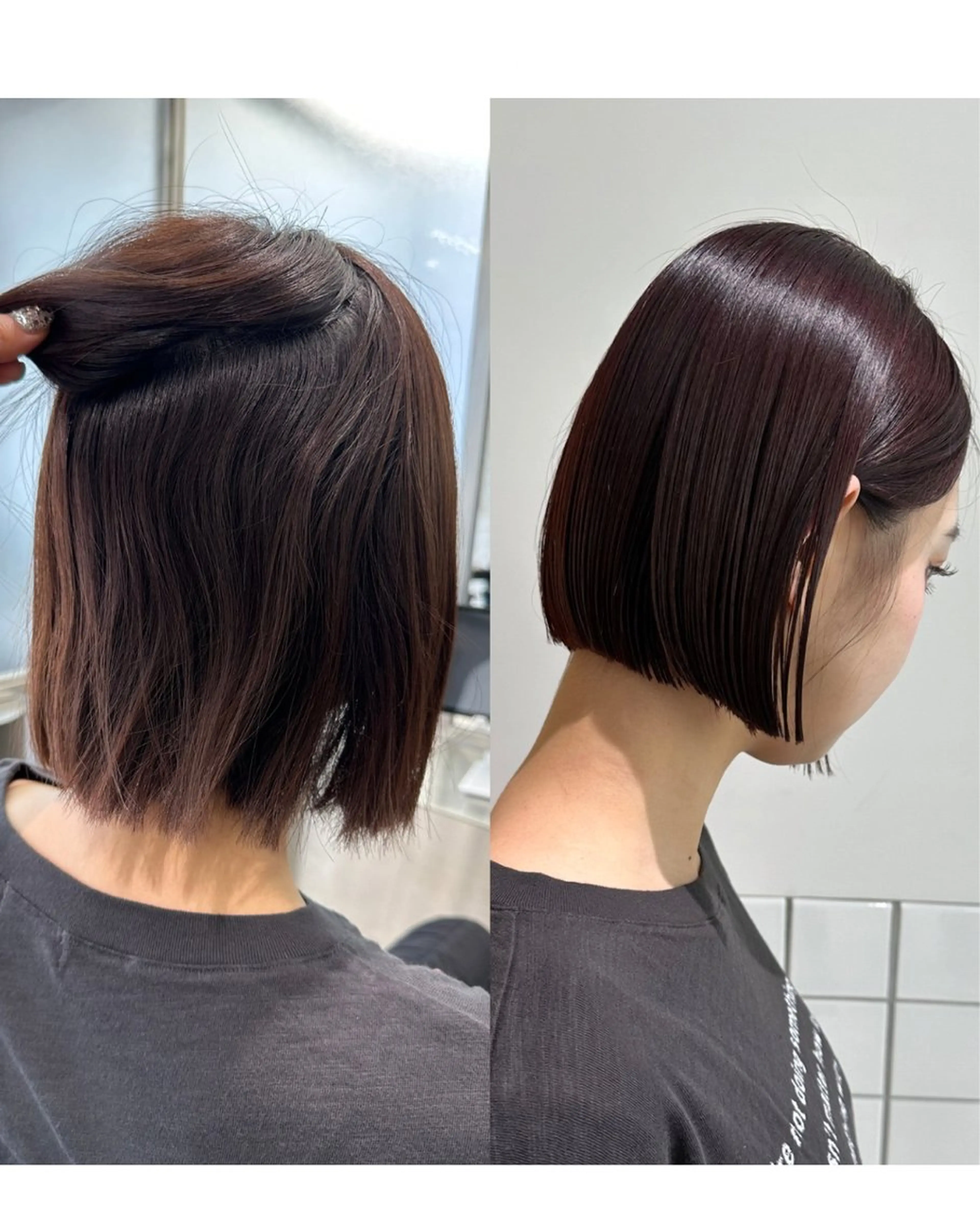 ショート カット ヘアカラー 縮毛矯正 iroha半個室 大阪/ボブ/縮毛矯正のヘアスタイル