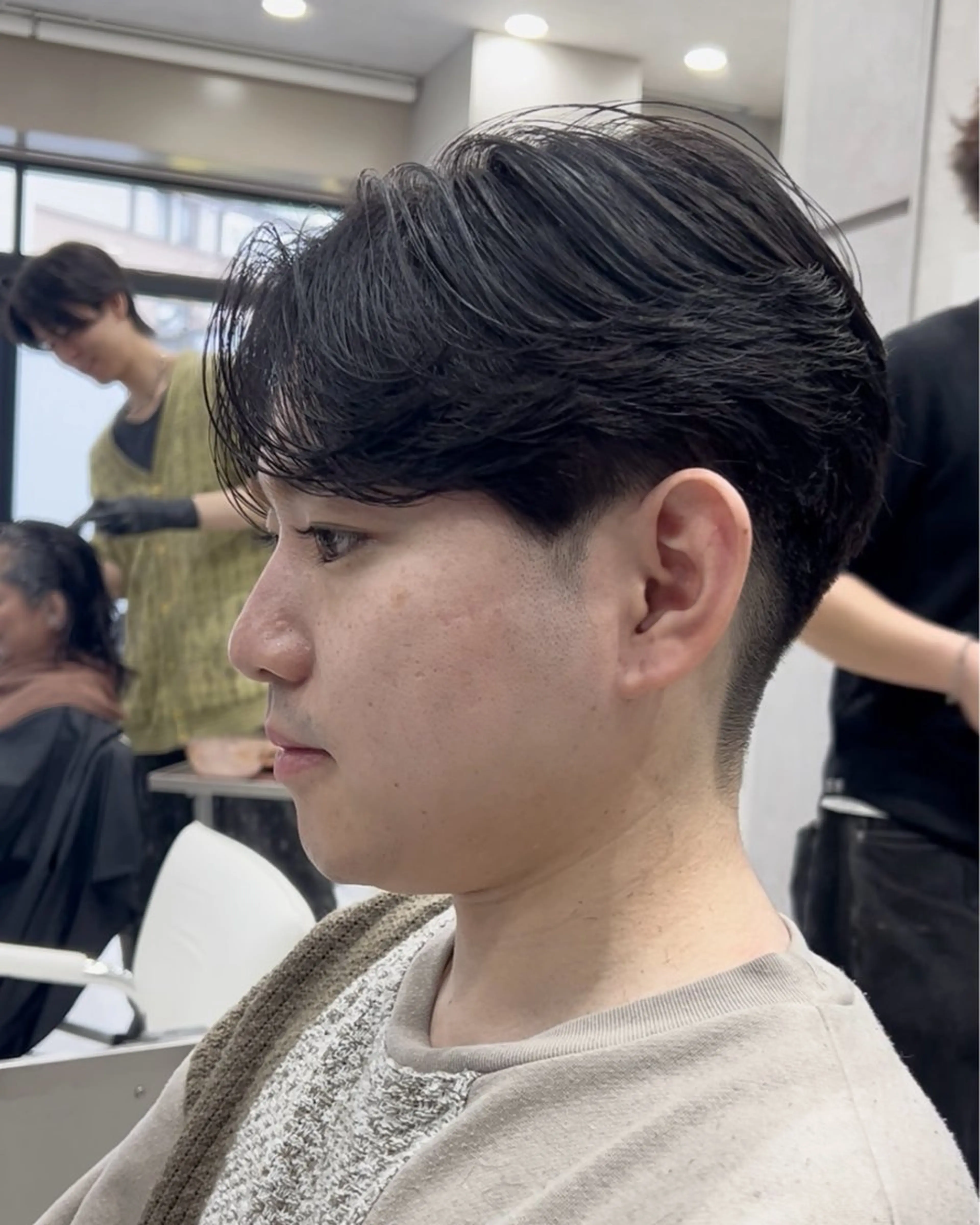 パーマ メンズ カット 縮毛矯正 毛流れ/メンズパーマ kanata/溝の口のヘアスタイル