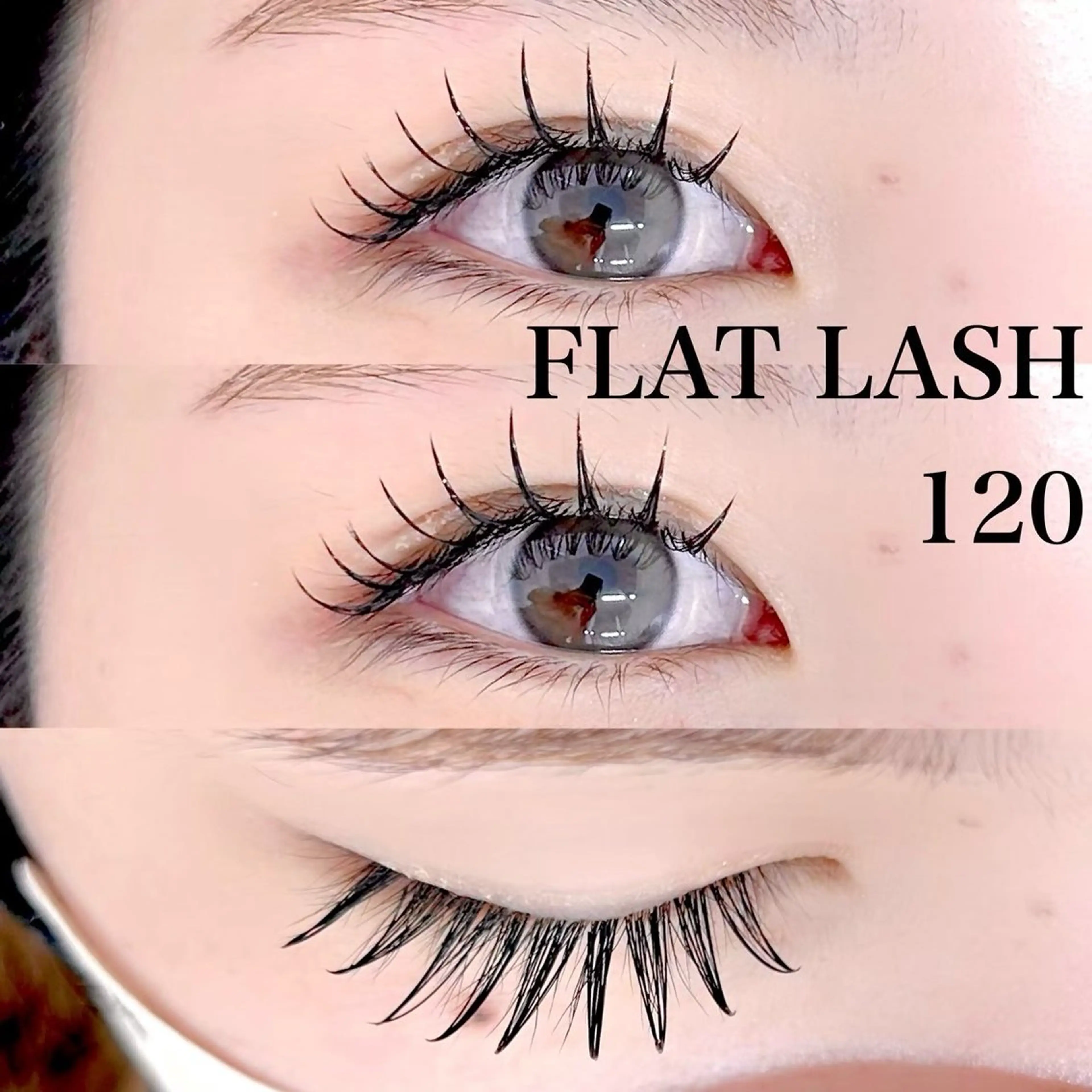 【ナチュラル派はこちら】フラットラッシュ120本＋モチUP美容液コーティング付き＊の写真