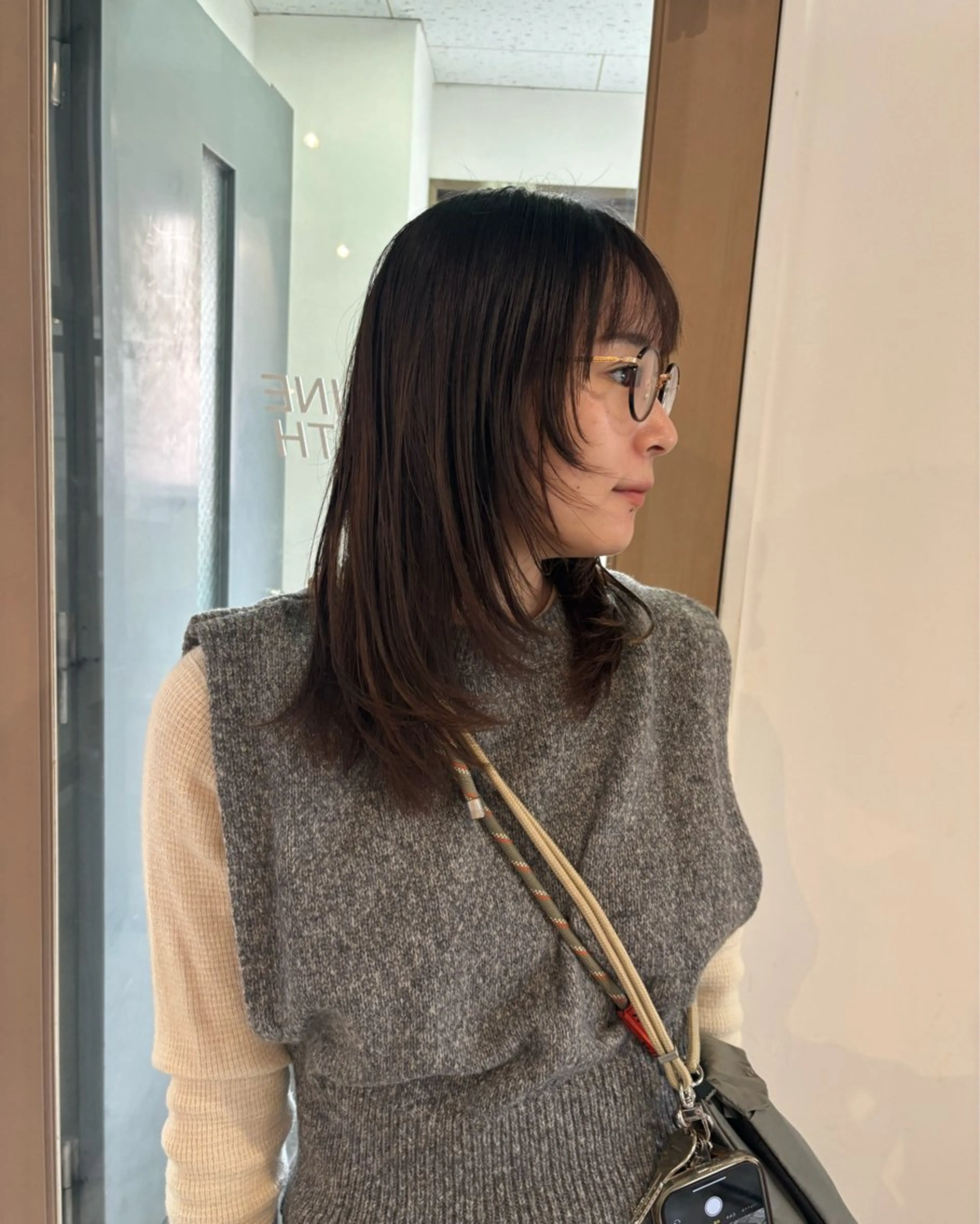 ミディアム カラー レイヤーカット カット ヘアカラー トリートメント Takuma Suzuki中目黒のヘアスタイル