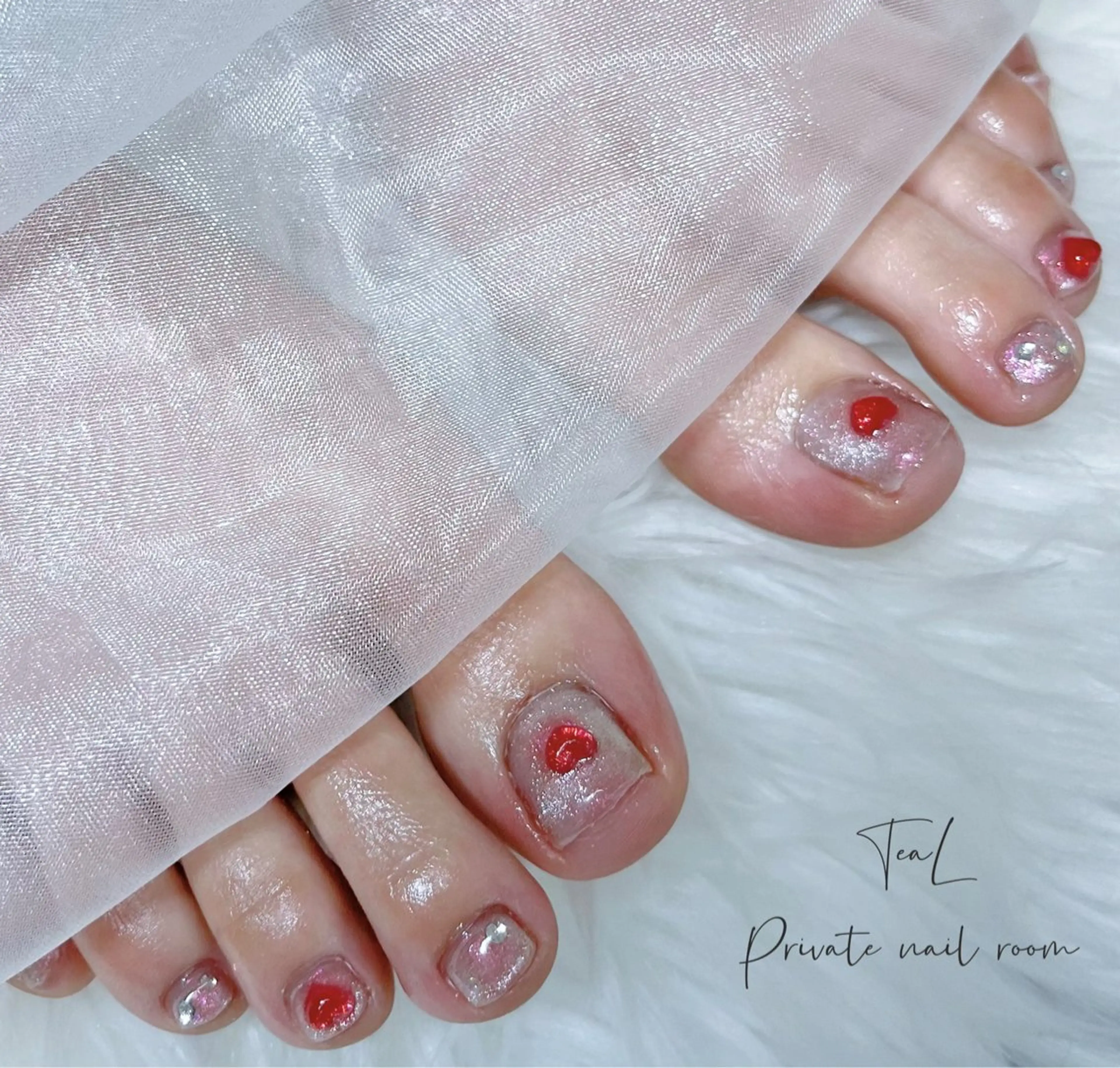 ネイル フットネイル マグネットネイル ぷっくりネイル TeaL nailのネイルデザイン