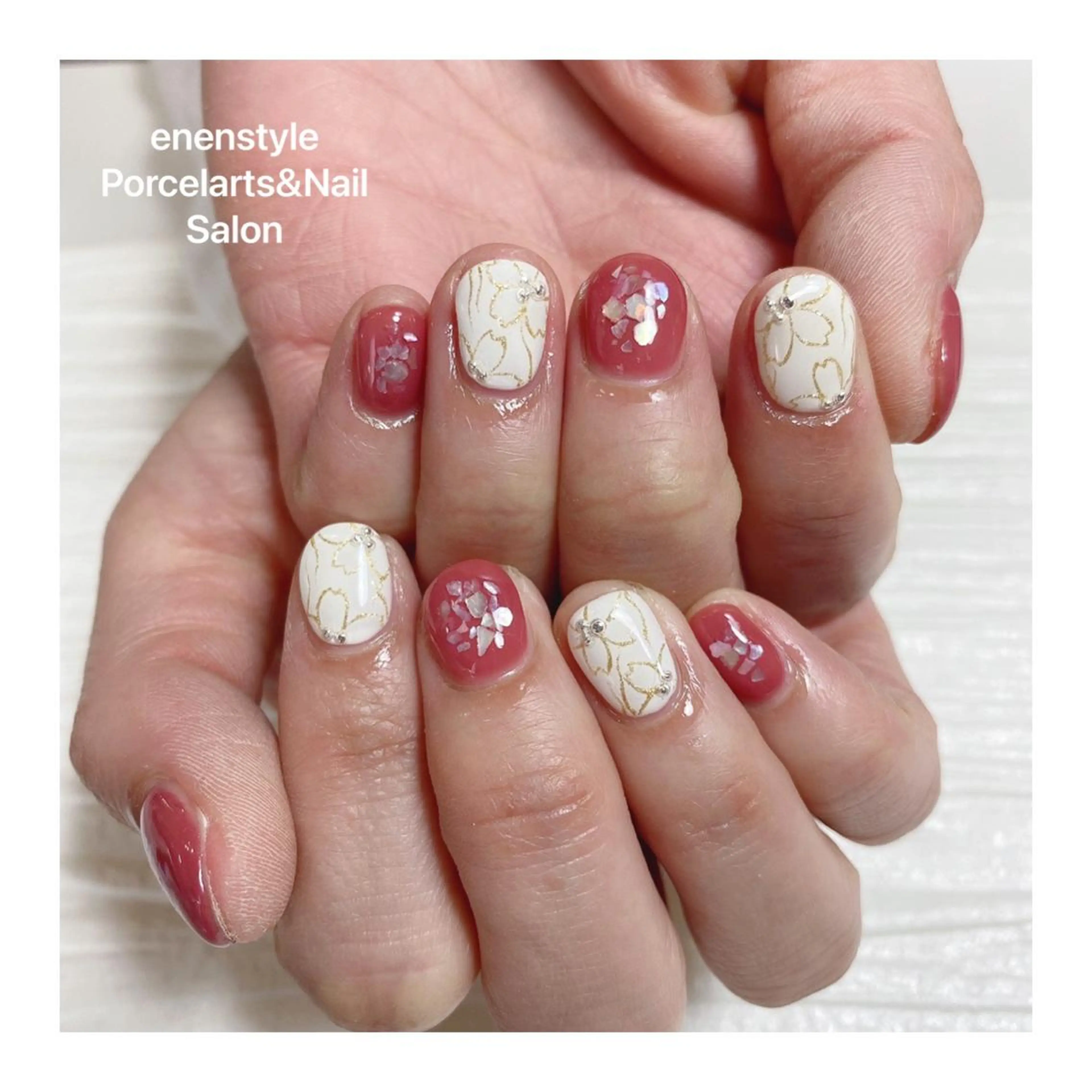 ショート ネイル ハンドネイル 👑enen style👑のネイルデザイン