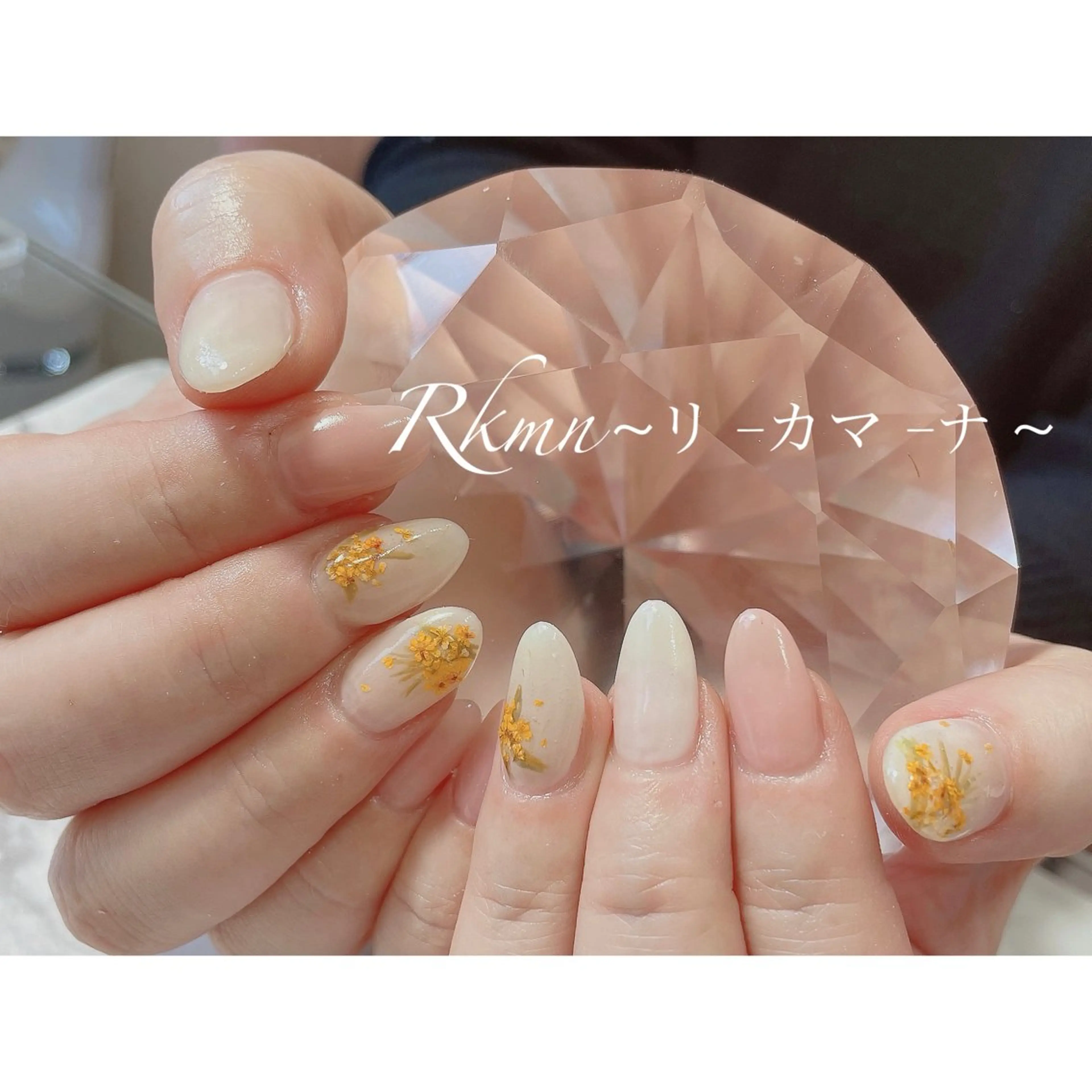 ネイル アートネイル ピンク 春ネイル ホワイト ハンドネイル フットネイル ハンドケア Rkmn ~リ-カマ-ナ~のネイルデザイン