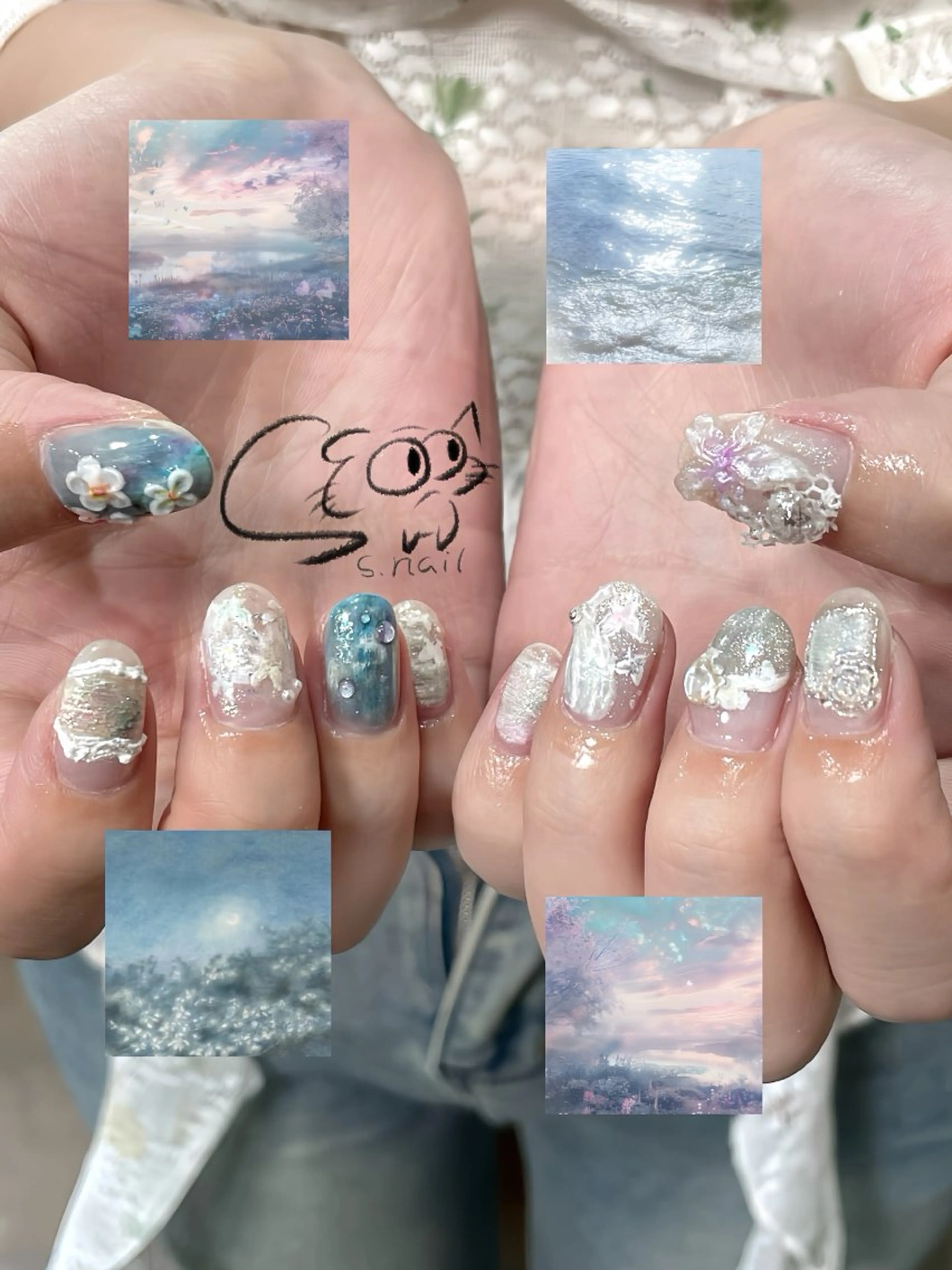 ネイル チークネイル フレンチネイル グラデーション マグネットネイル ワンカラーネイル S.nail _のネイルデザイン