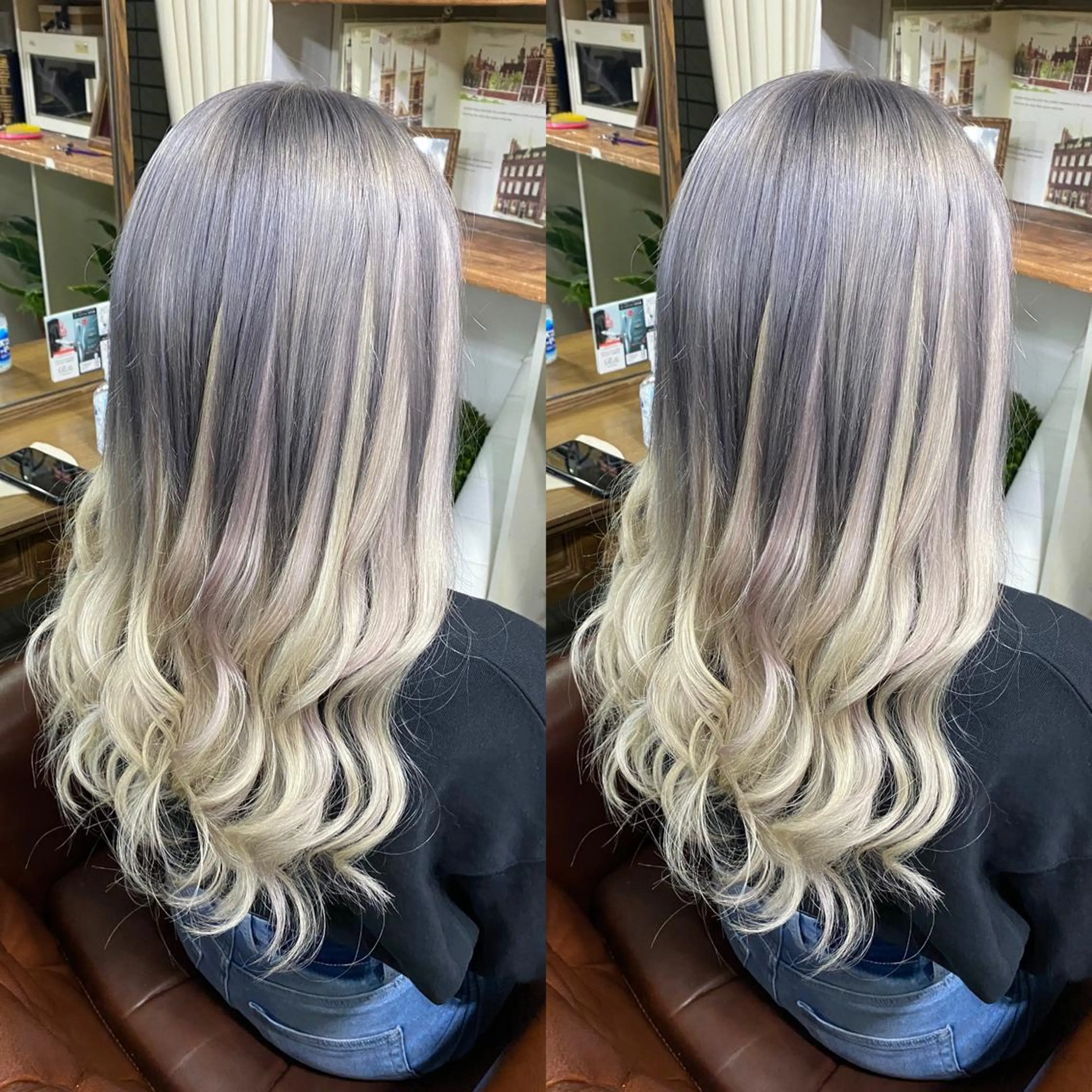 ロング カラー グラデーションカラー ハイトーンカラー エクステ モモカ/ハイトーン /バレイヤージュのヘアスタイル