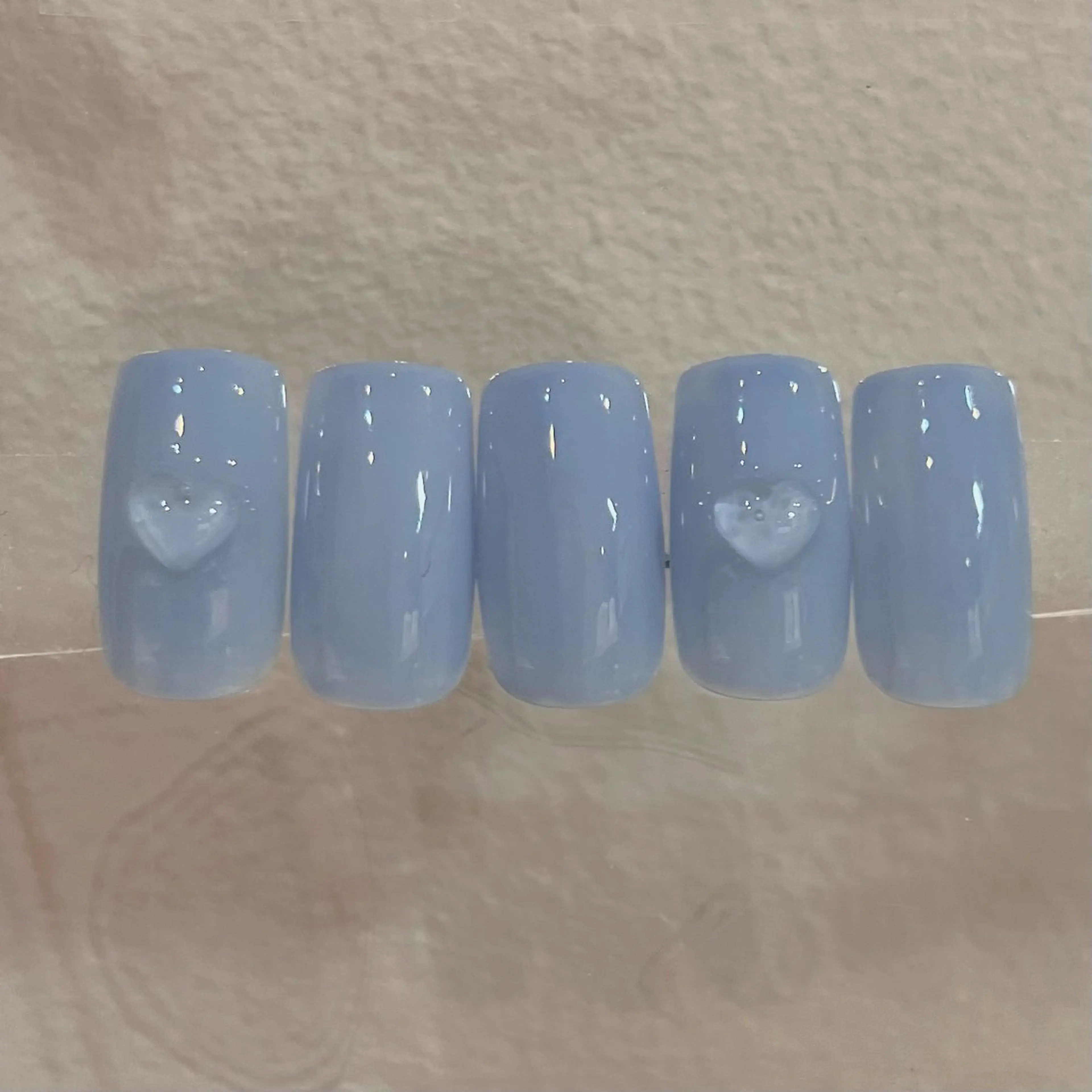 ネイル クリアネイル ハート ハンドネイル 🎀チーク/ちゅるん 🫧chisa🎀のネイルデザイン