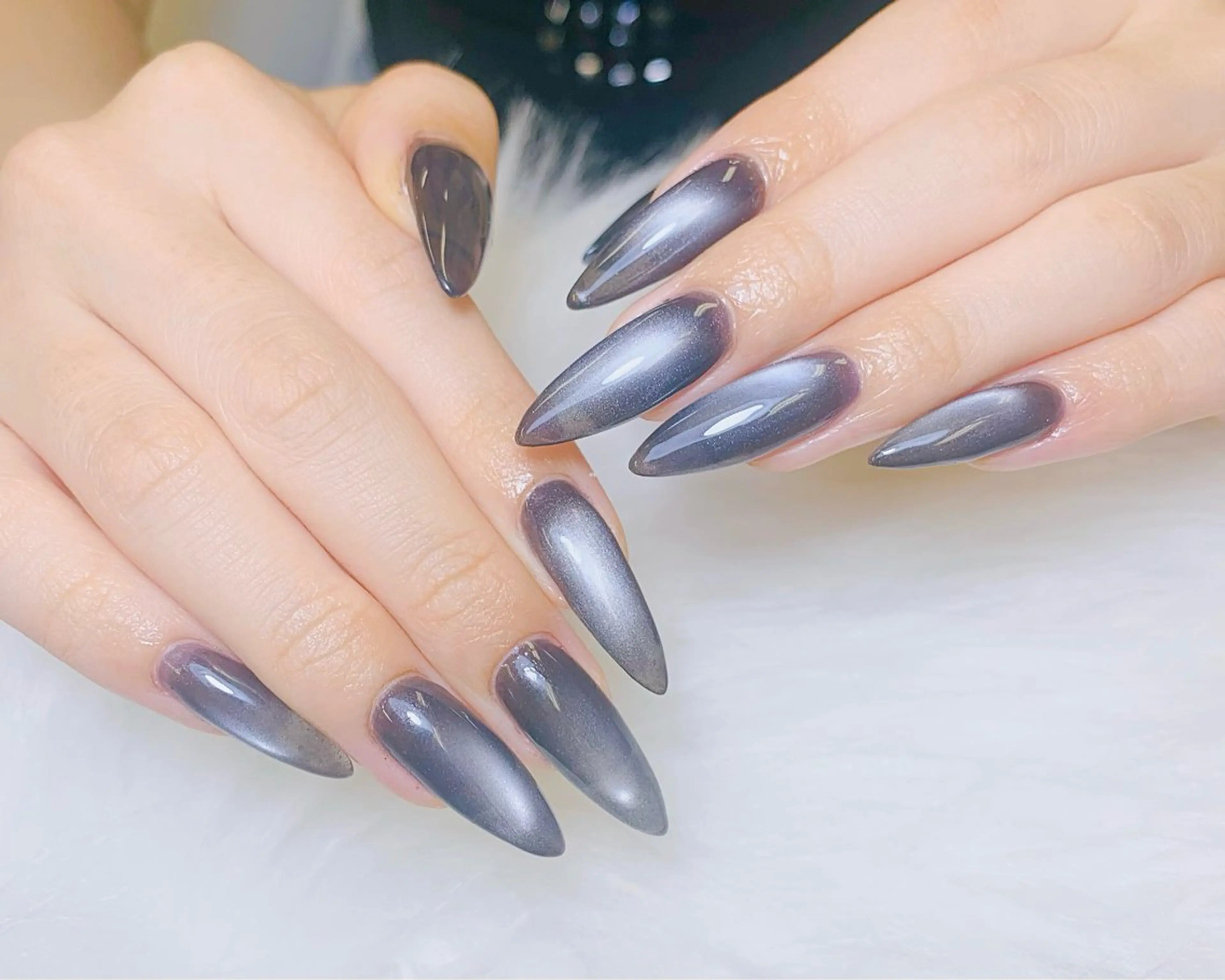 ネイル チークネイル 長さ出し フラッシュネイル フレンチネイル グラデーション ハンドネイル AN NAIL SALONのネイルデザイン