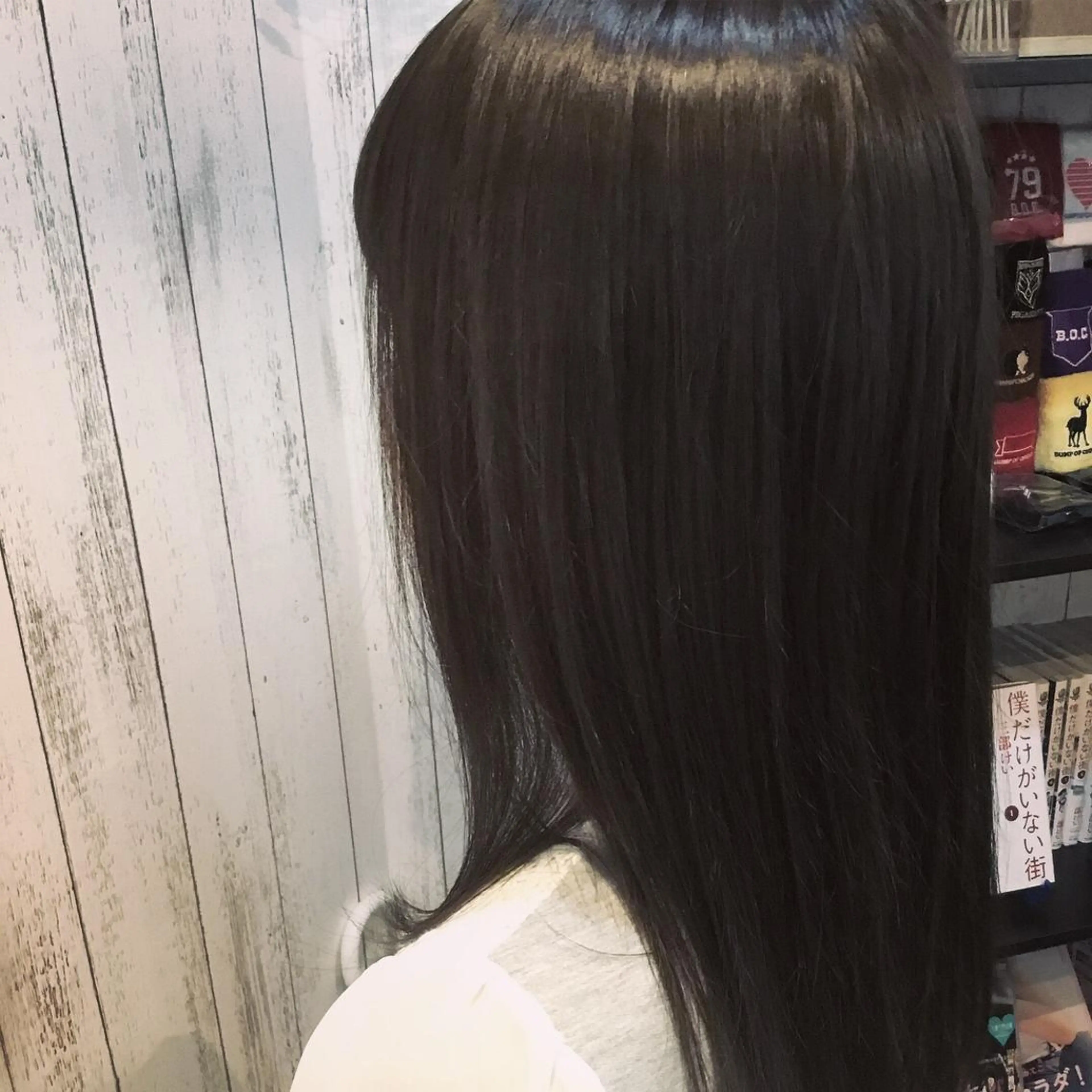 セミロング カラー パーマ 金崎 新吾のヘアスタイル