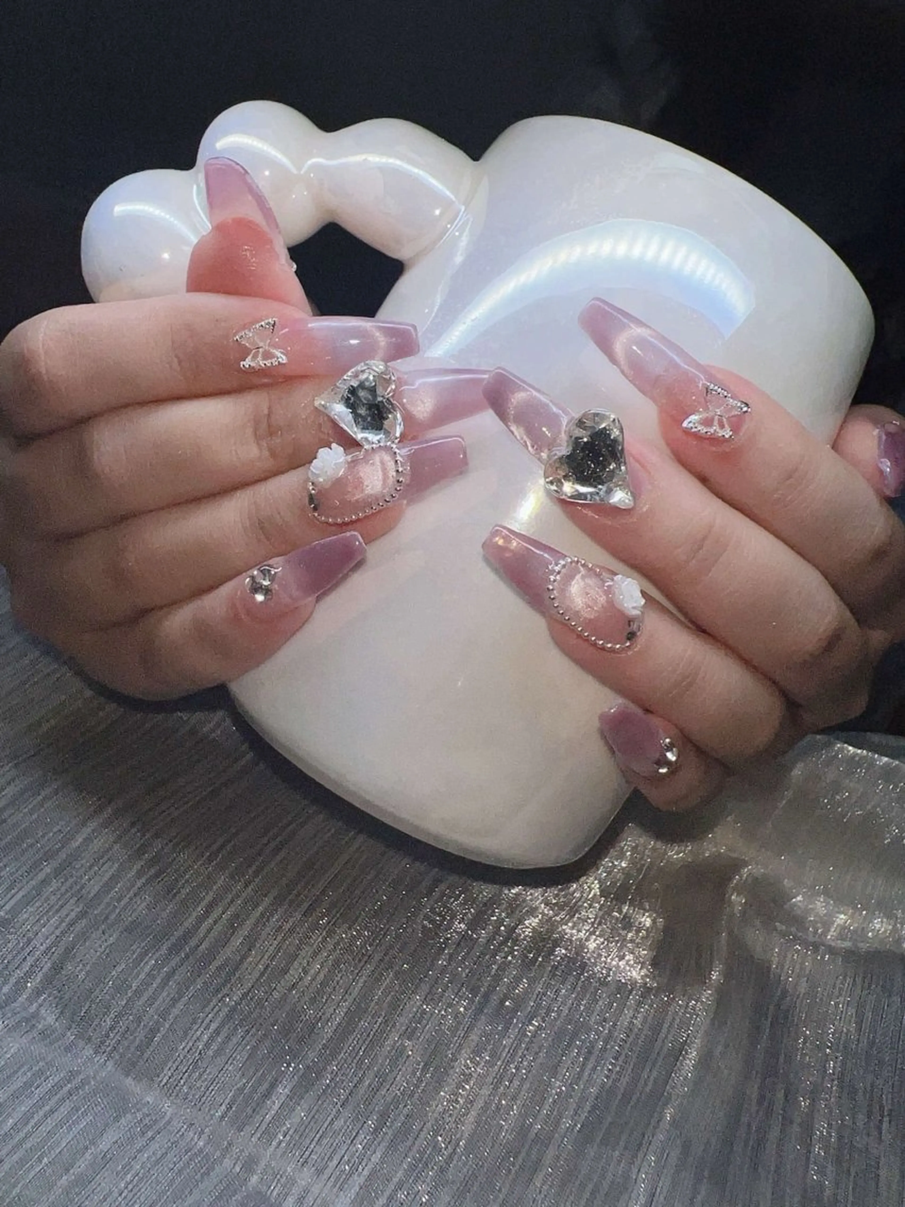 ネイル オーロラネイル チークネイル 長さ出し フットネイル フレンチネイル Lee Nails チップ長さだし専門店のネイルデザイン