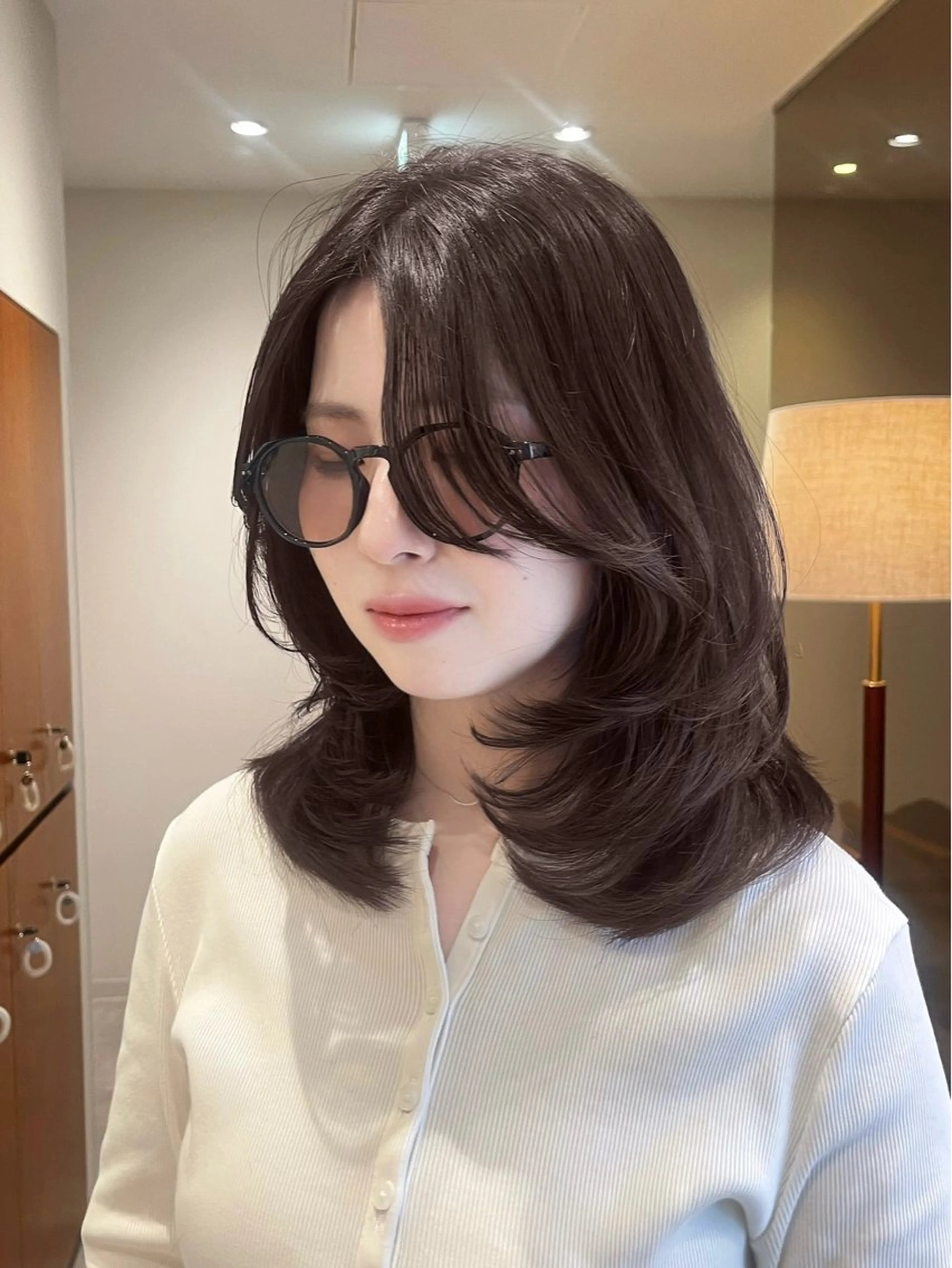 ミディアム カット トリートメント 韓国ヘア／レイヤー/ 🤍ayumuのヘアスタイル