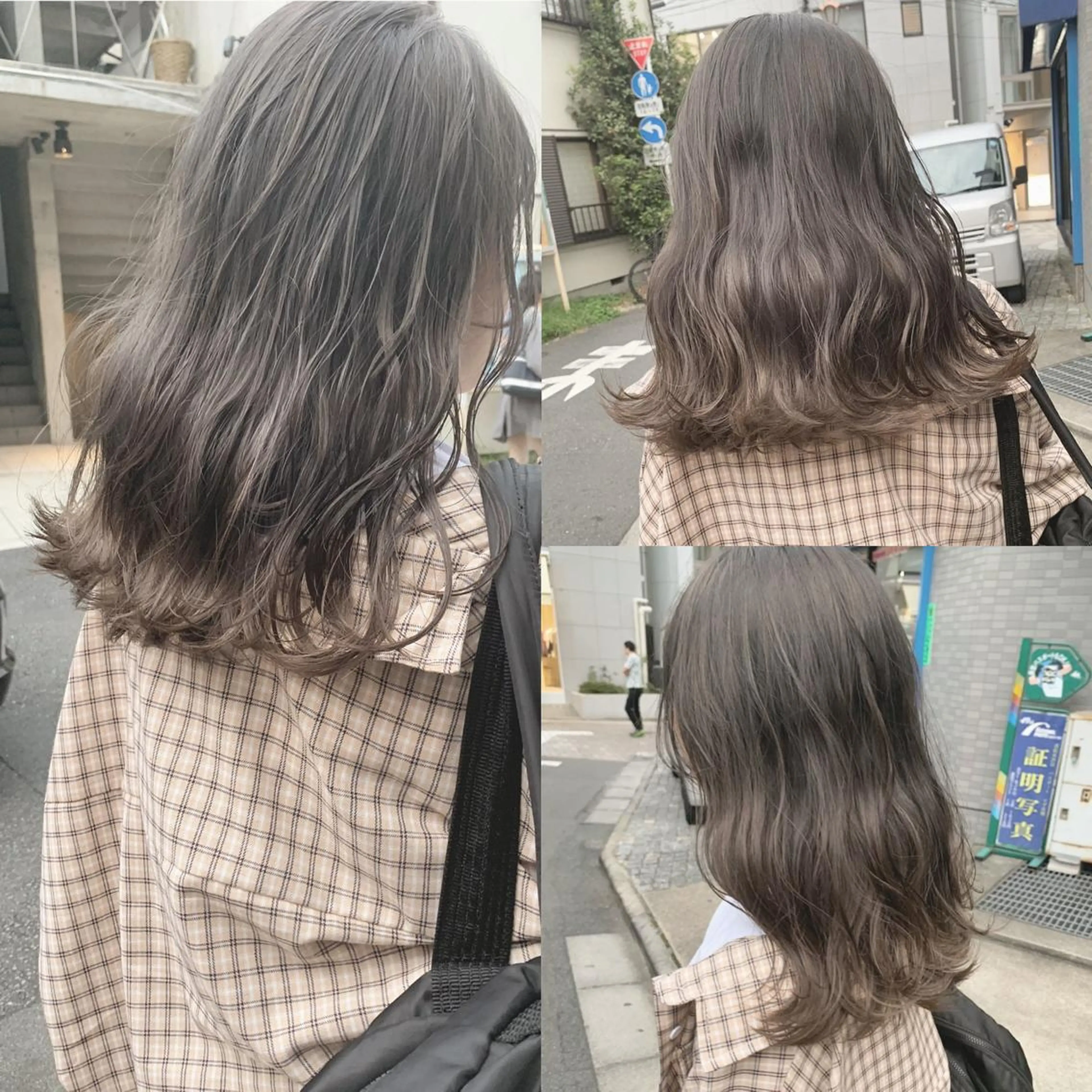 ミディアム カラー マツエク・マツパ ヘアカラー トリートメント ハイトーンボブ 前田 表参道　グレージュのヘアスタイル