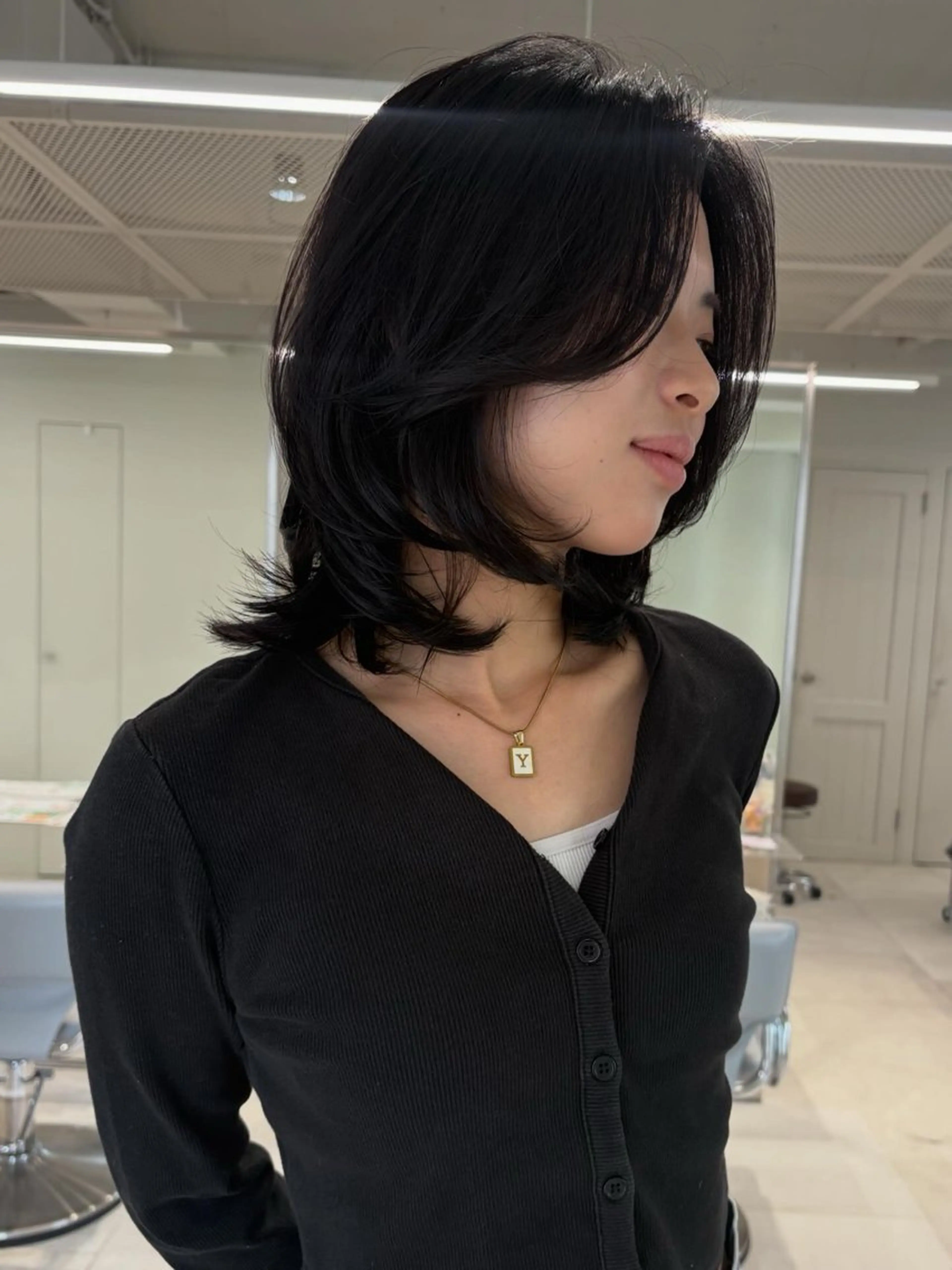 ミディアム カラー 伸ばしかけ レイヤーカット カット ヘアカラー 海外レイヤー /NAGISAのヘアスタイル