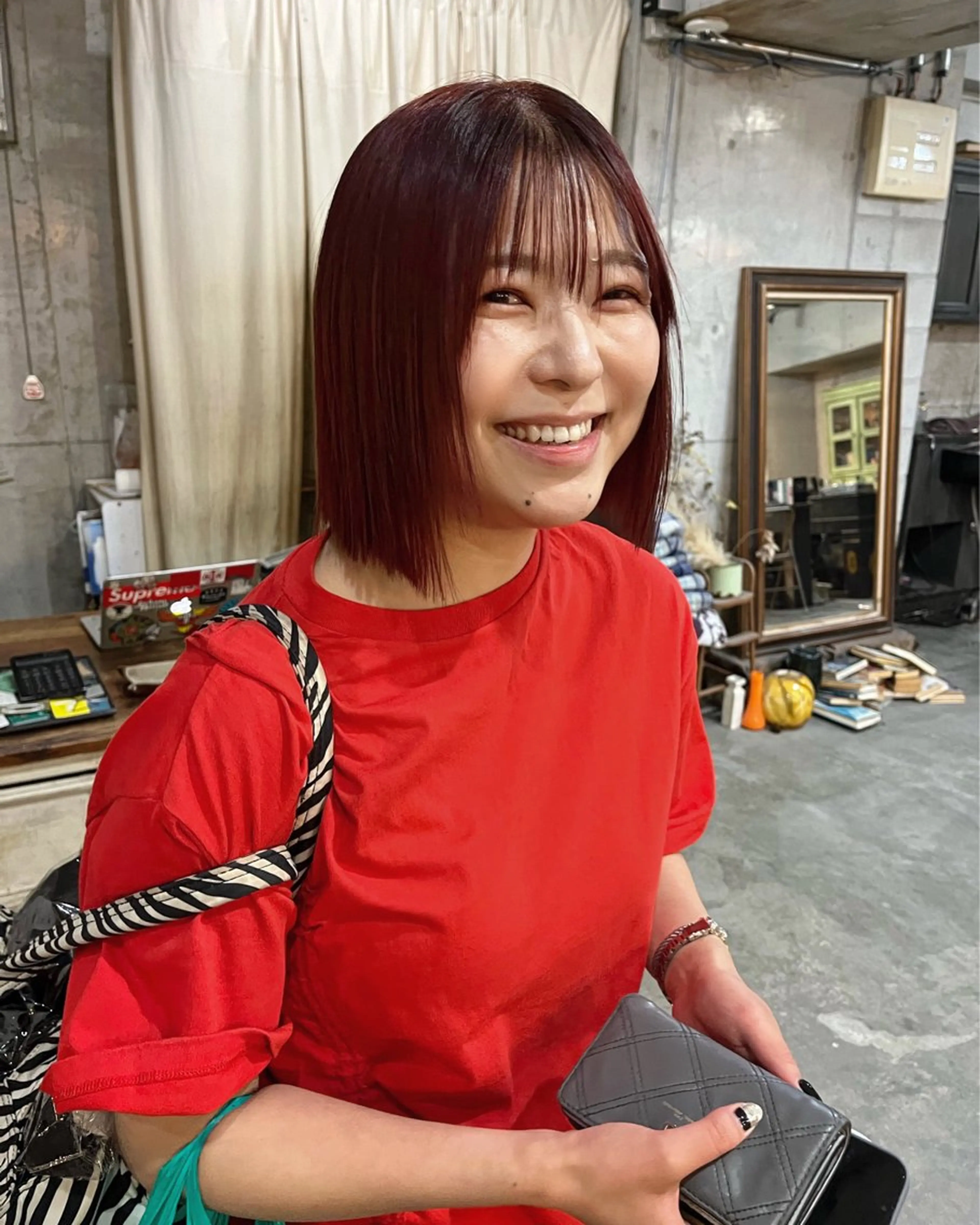 ショート カラー パーマ ヘアアレンジ キッズ デザインパーマ メンズカット 郁美のヘアスタイル