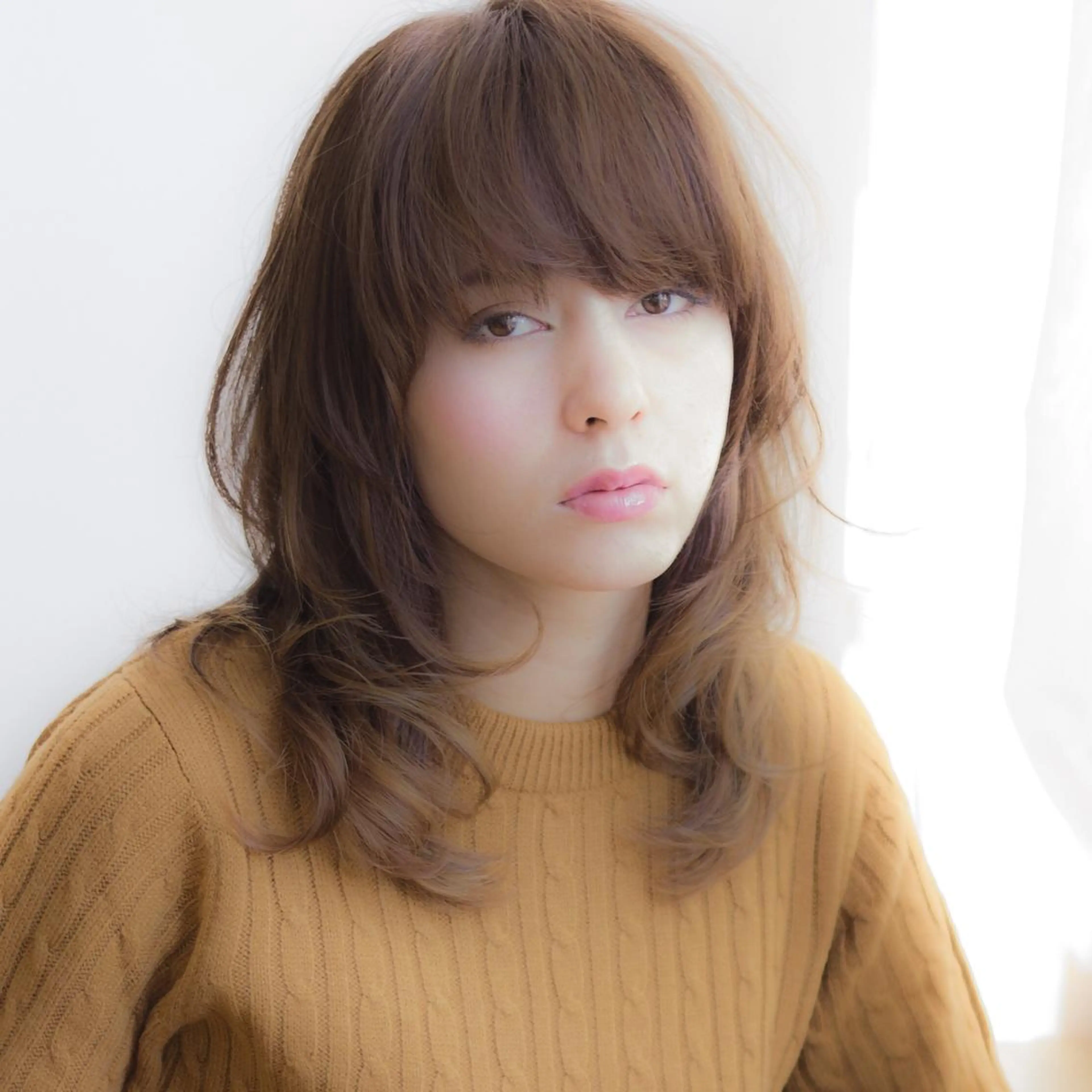 セミロング カラー パーマ 小顔カット 髪質改善/韓国風 レイヤー/田村祐樹のヘアスタイル