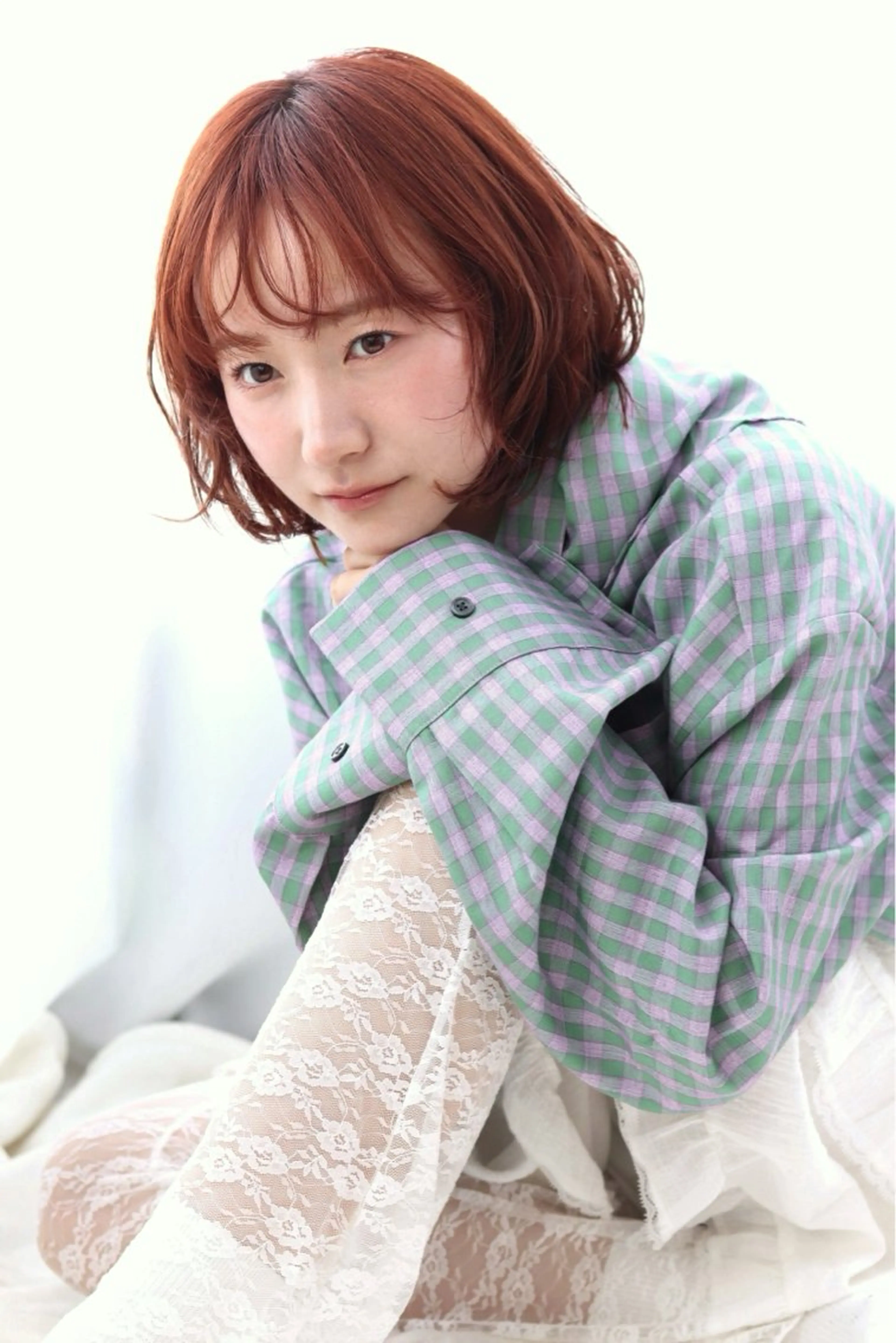 ミディアム カット ヘアカラー パーマ 縮毛矯正 トリートメント ヘッドスパ 透明感カラー⭐️ 田嶋麗奈のヘアスタイル