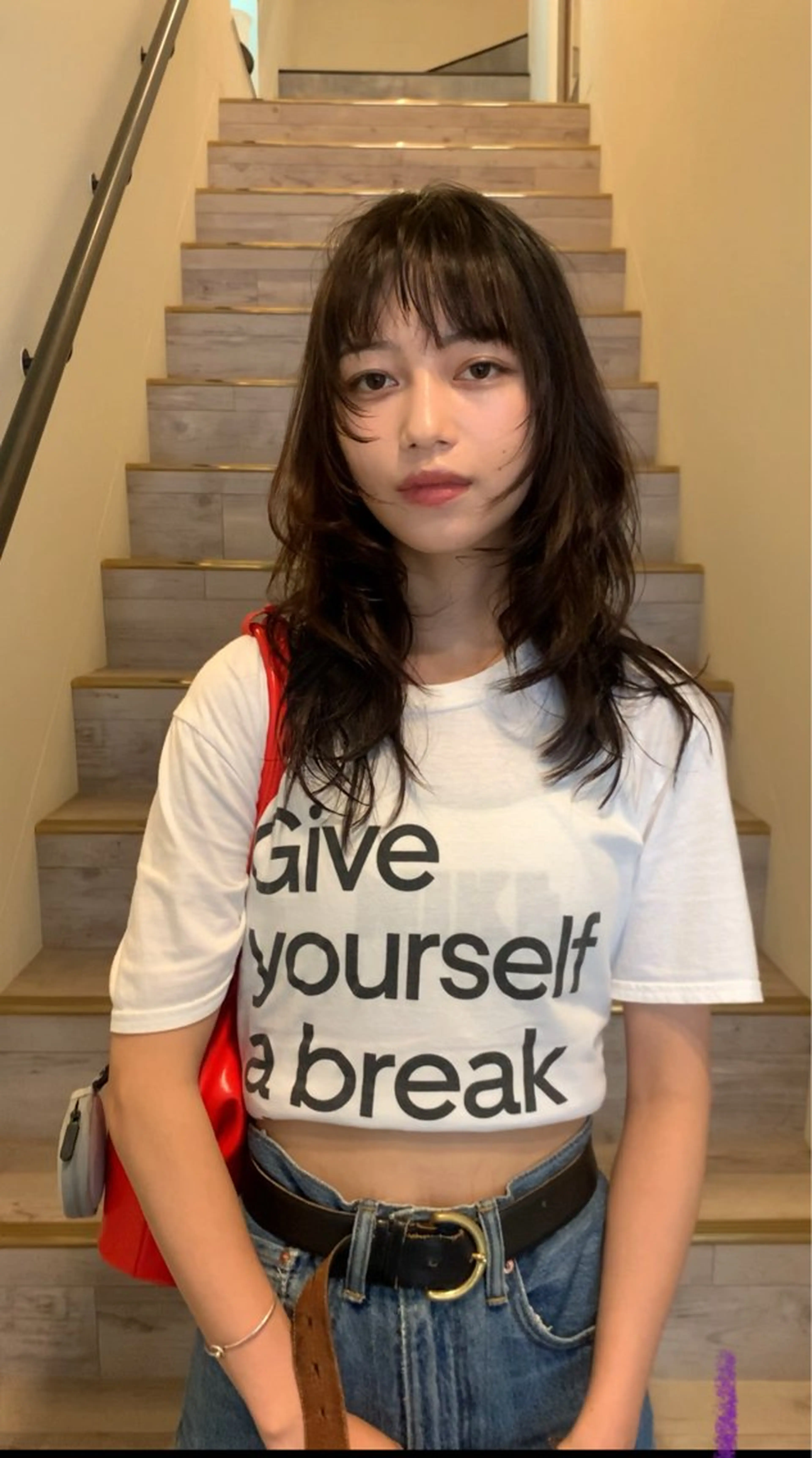 セミロング カラー レイヤーカット 落合希 Olivebeigeのヘアスタイル