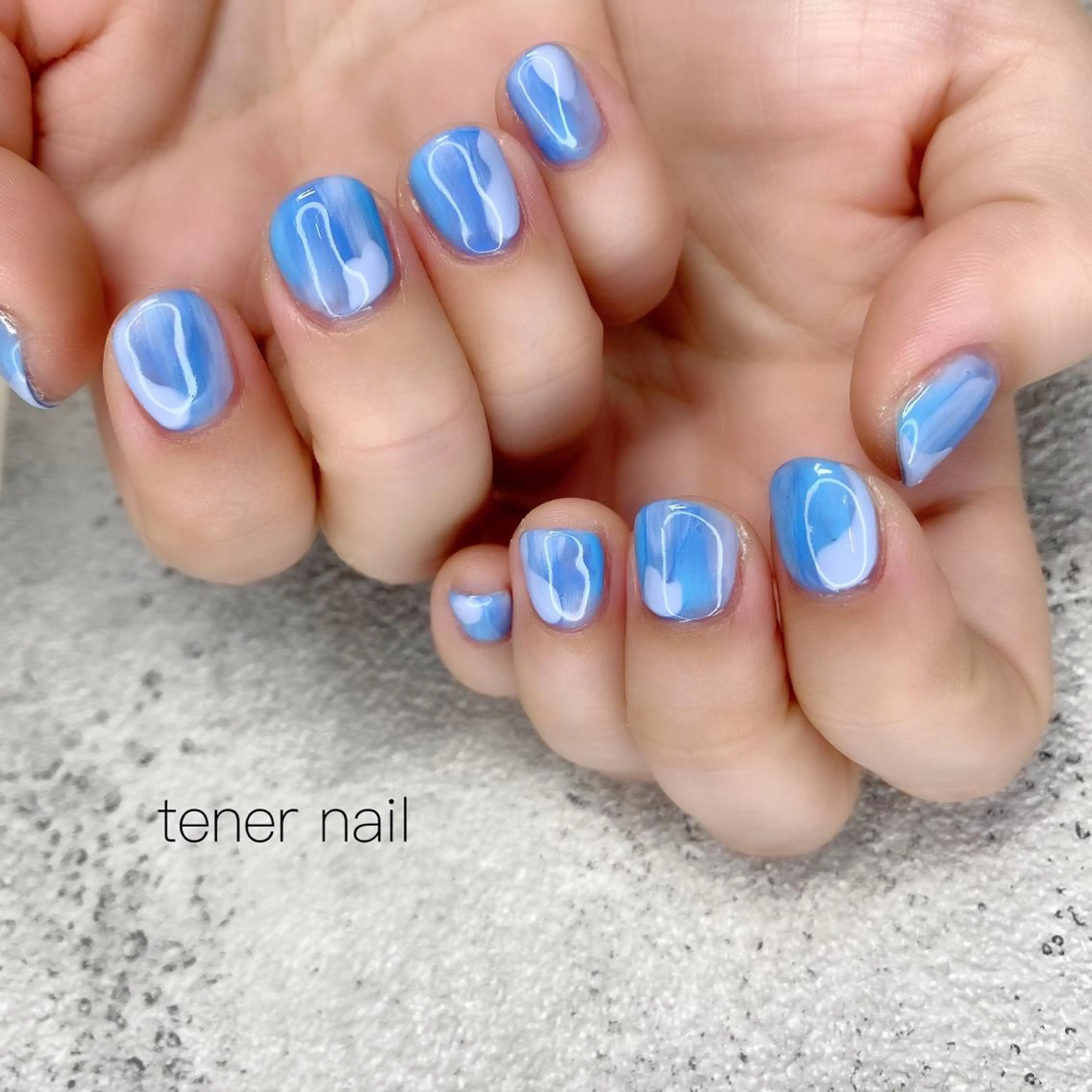 ネイル ブルー ニュアンスネイル テネルネイル tener nailのネイルデザイン