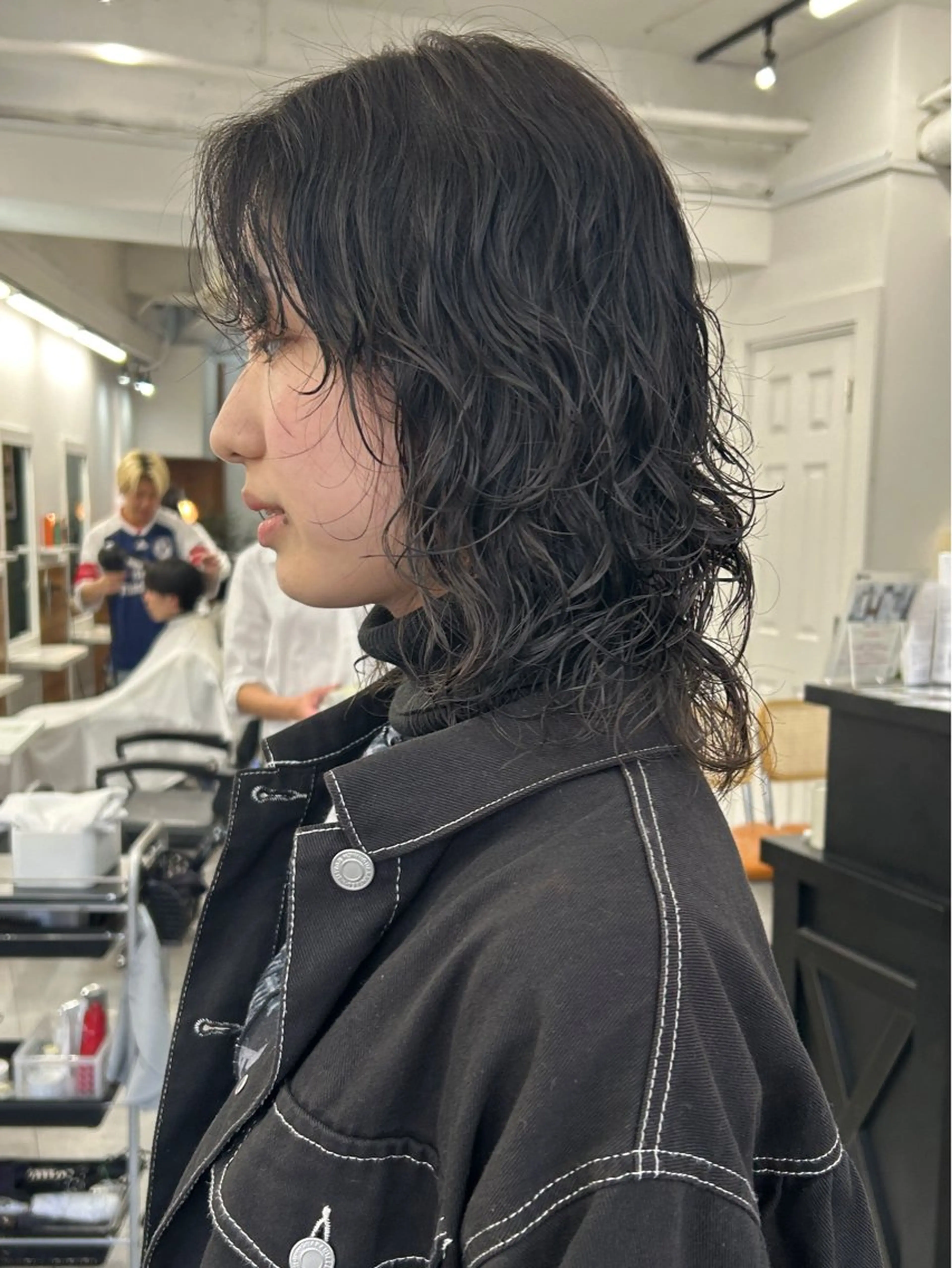 セミロング パーマ カット パーマ トリートメント レイヤーボブ/ 艶カラー/サナ🌼のヘアスタイル