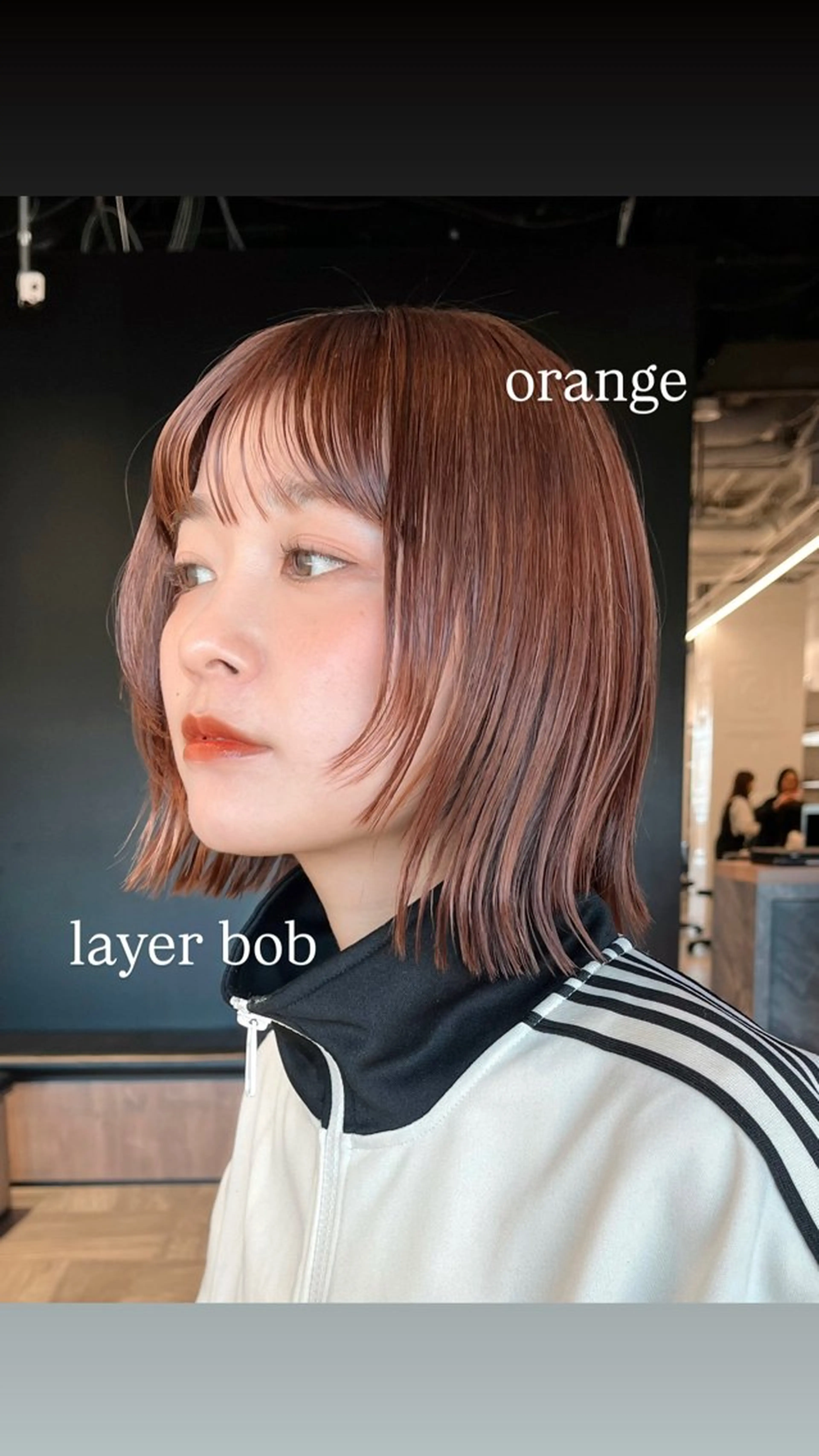 ショート カラー ヘアアレンジ ブラウンカラー オレンジ オレンジブラウン 顔まわりレイヤー 顔周りカット 🌱ボブ/レイヤー/ ベージュ/あやみ✨のヘアスタイル