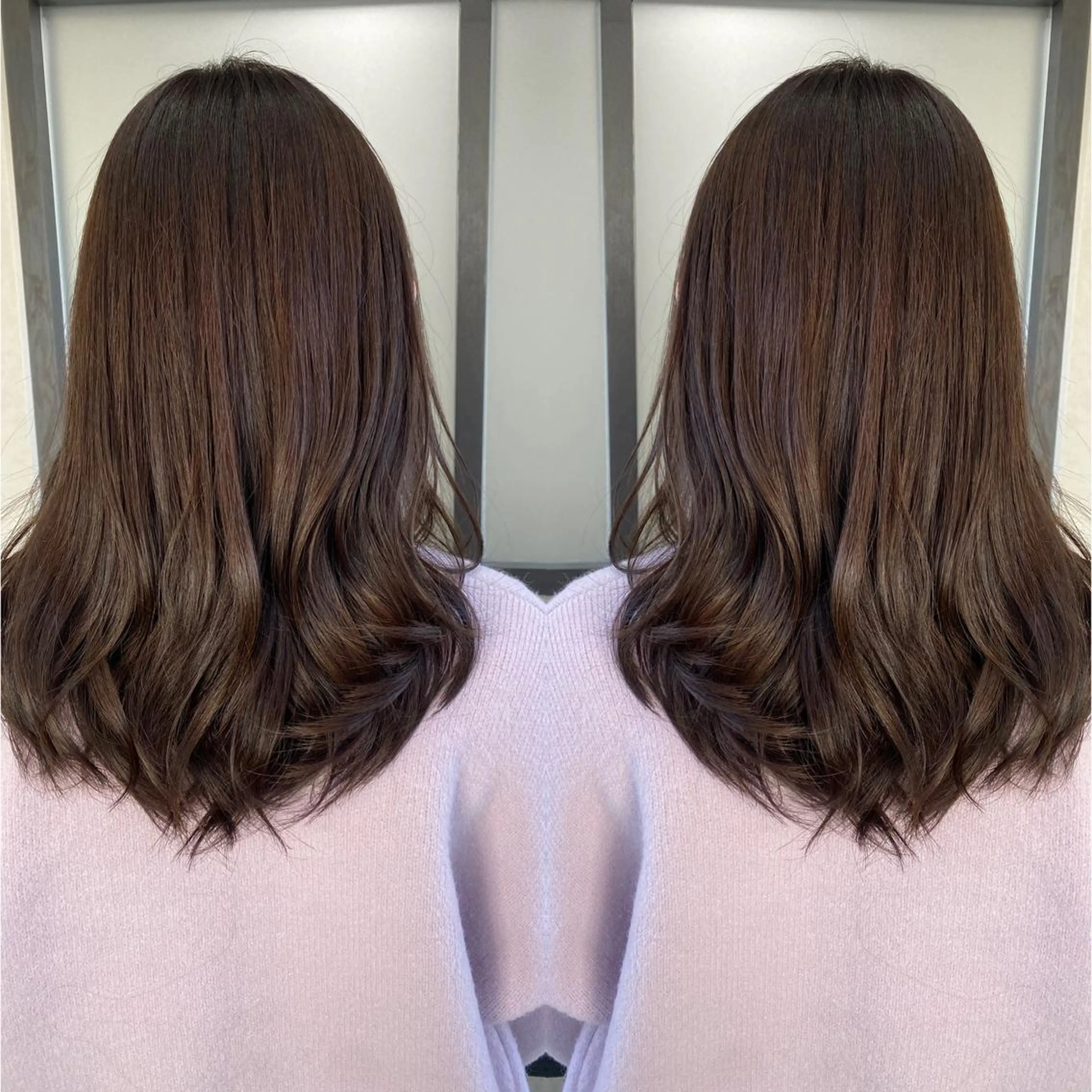 セミロング カラー tocca 💜石田愛結💜のヘアスタイル