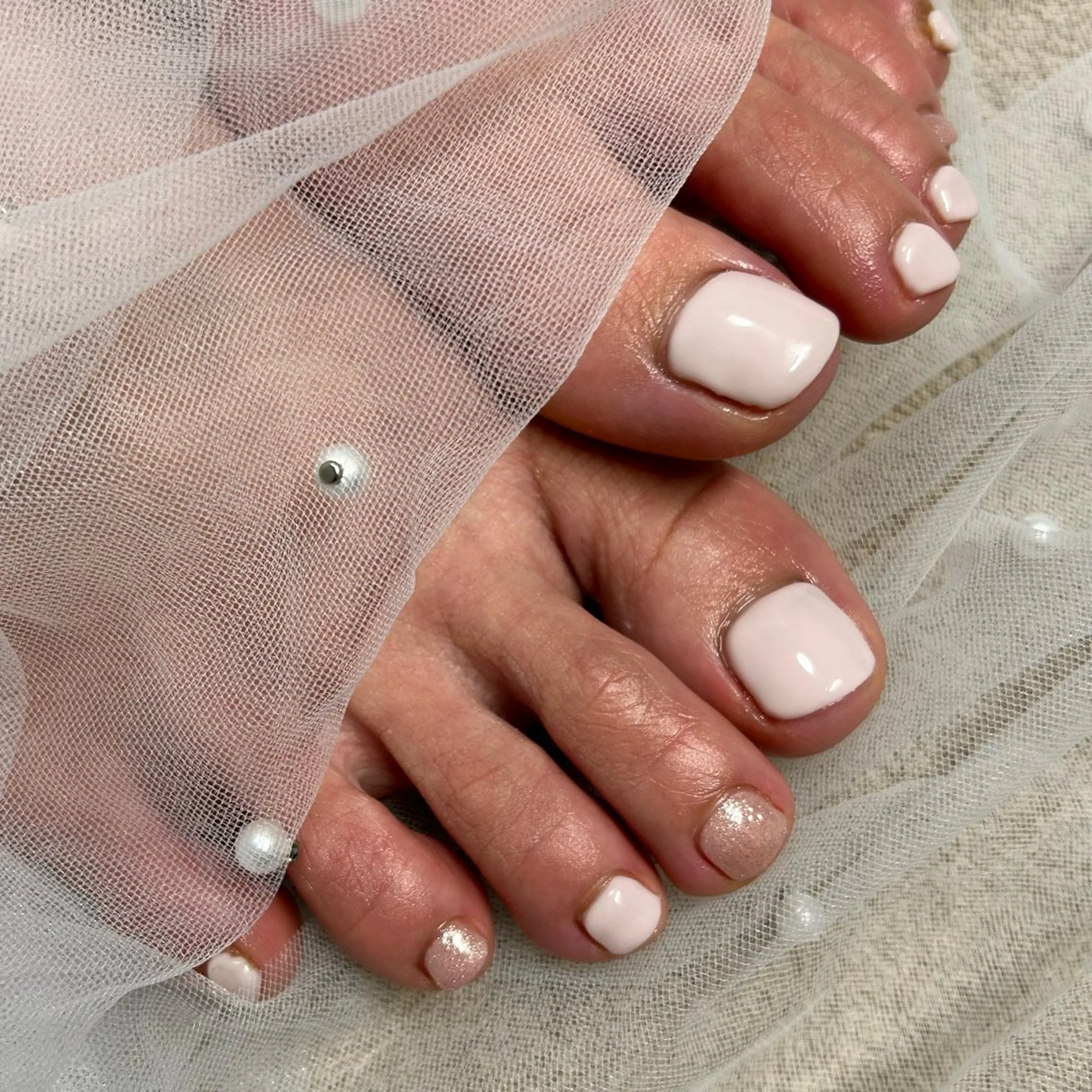 ネイル フットネイル ピンク ten nail salon　かえでのネイルデザイン