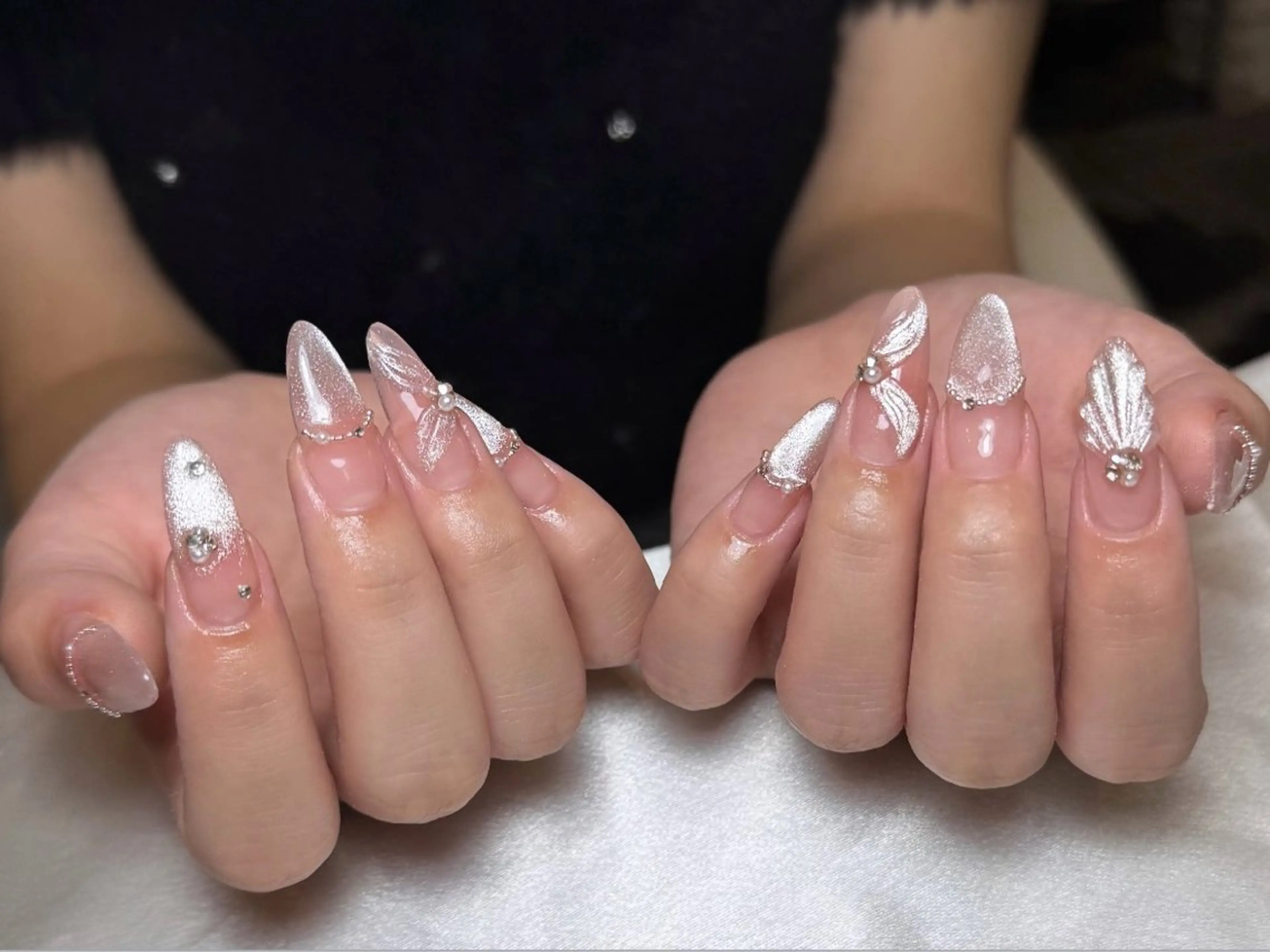 ネイル チークネイル フットネイル フレンチネイル ジェルネイル ガラスフレンチ Niko Ayaのネイルデザイン