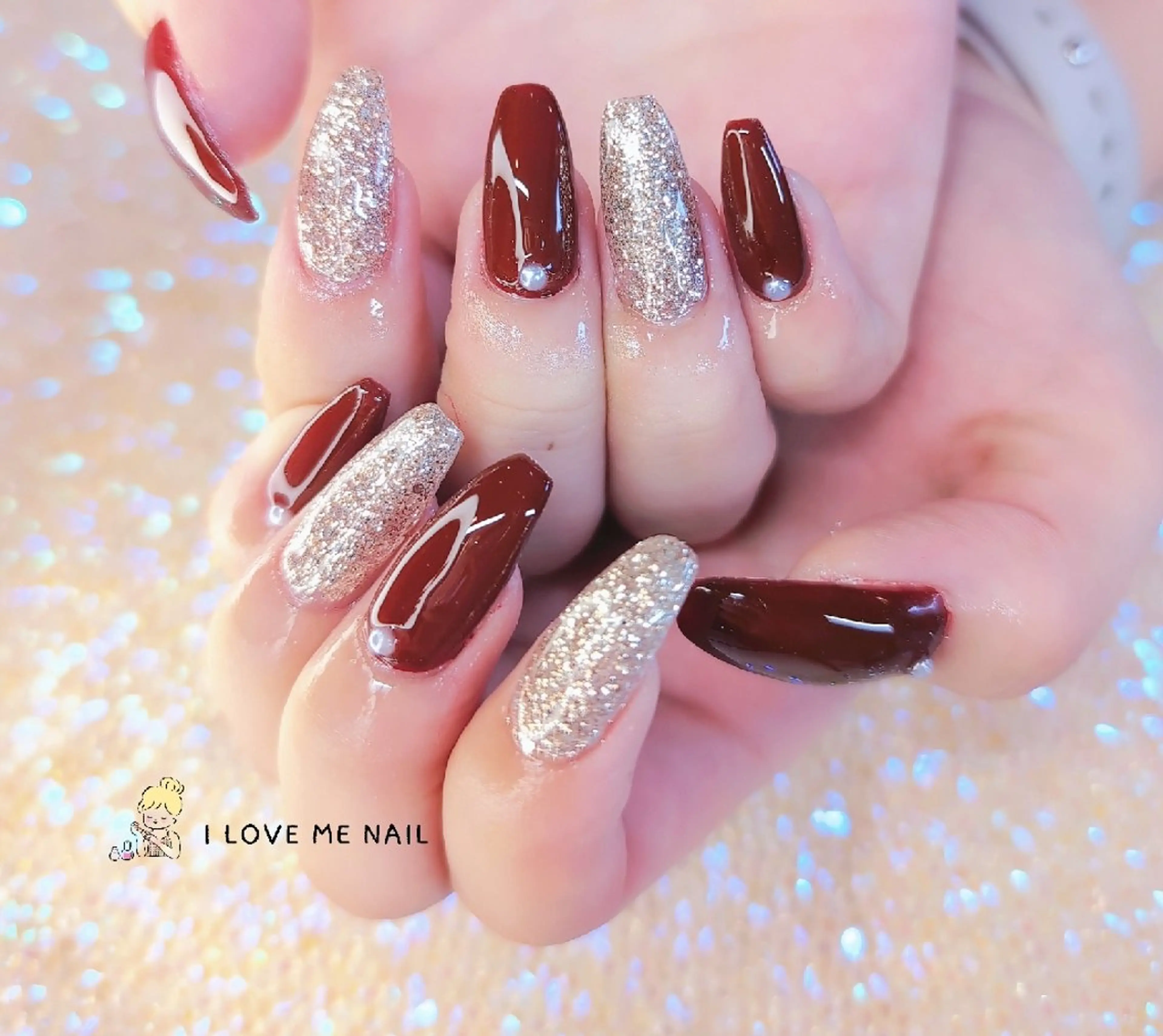 ネイル 長さ出し ハート 韓国ネイル マグネットネイル ニュアンスネイル I LOVE ME NAIL.｡.:*♡のネイルデザイン