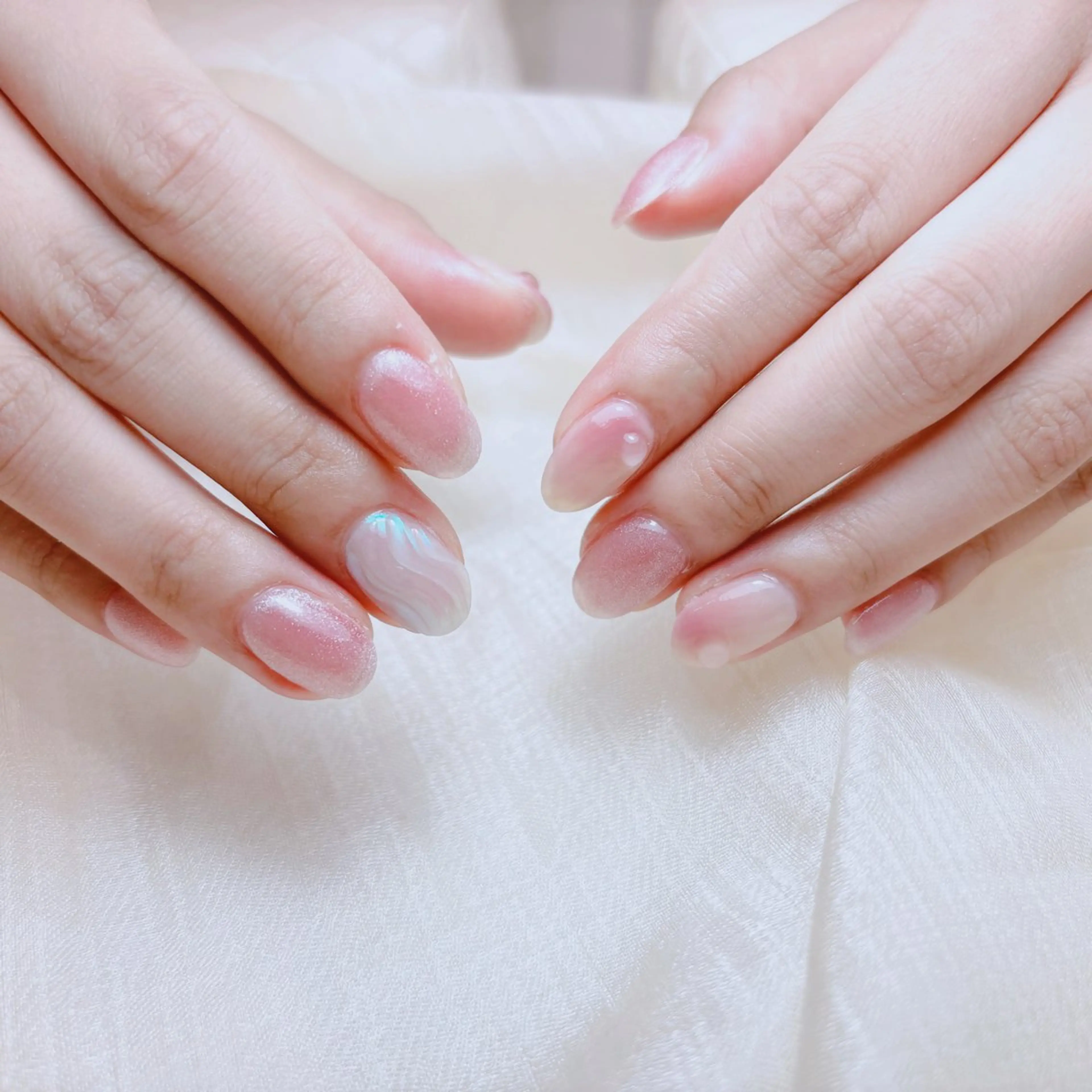 ネイル ハンドネイル H3 Nail Tsuki🦋💙のネイルデザイン
