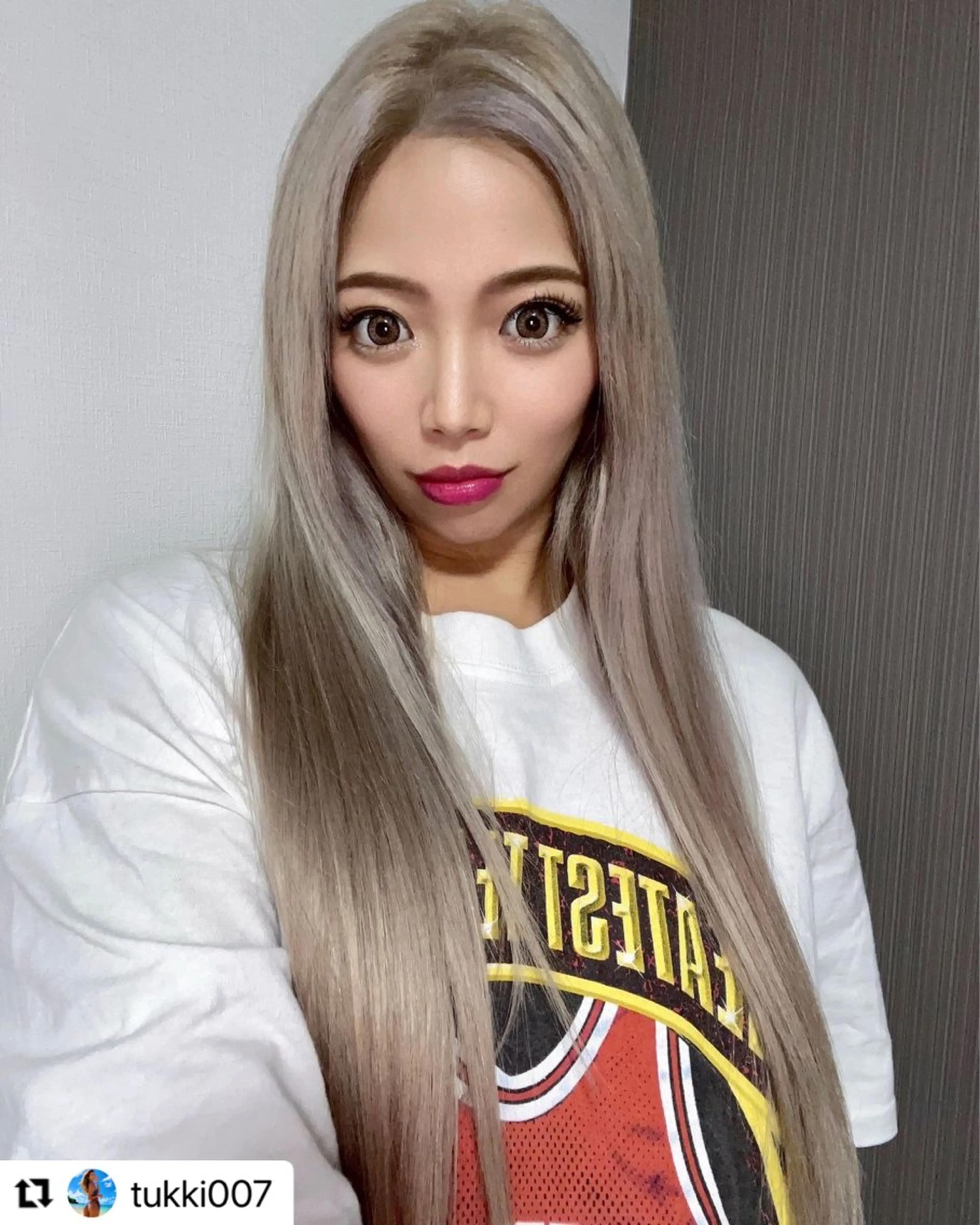 ロング カラー ヘアアレンジ ヘアカラー トリートメント vizz by el yts 北谷エクステのヘアスタイル