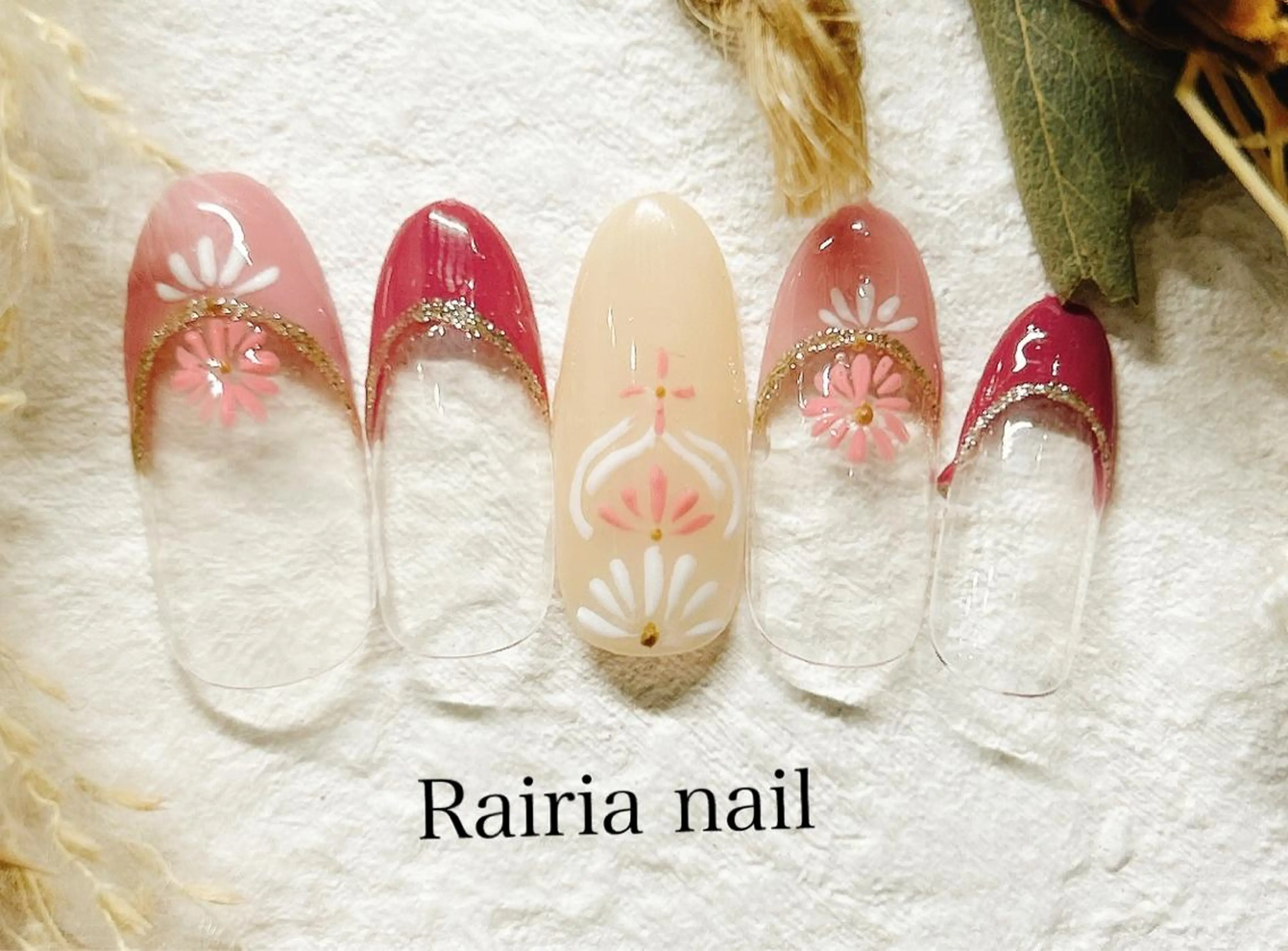 ネイル アートネイル カジュアル フットネイル ジェルネイル キラキラネイル Rairia nail本八幡店のネイルデザイン