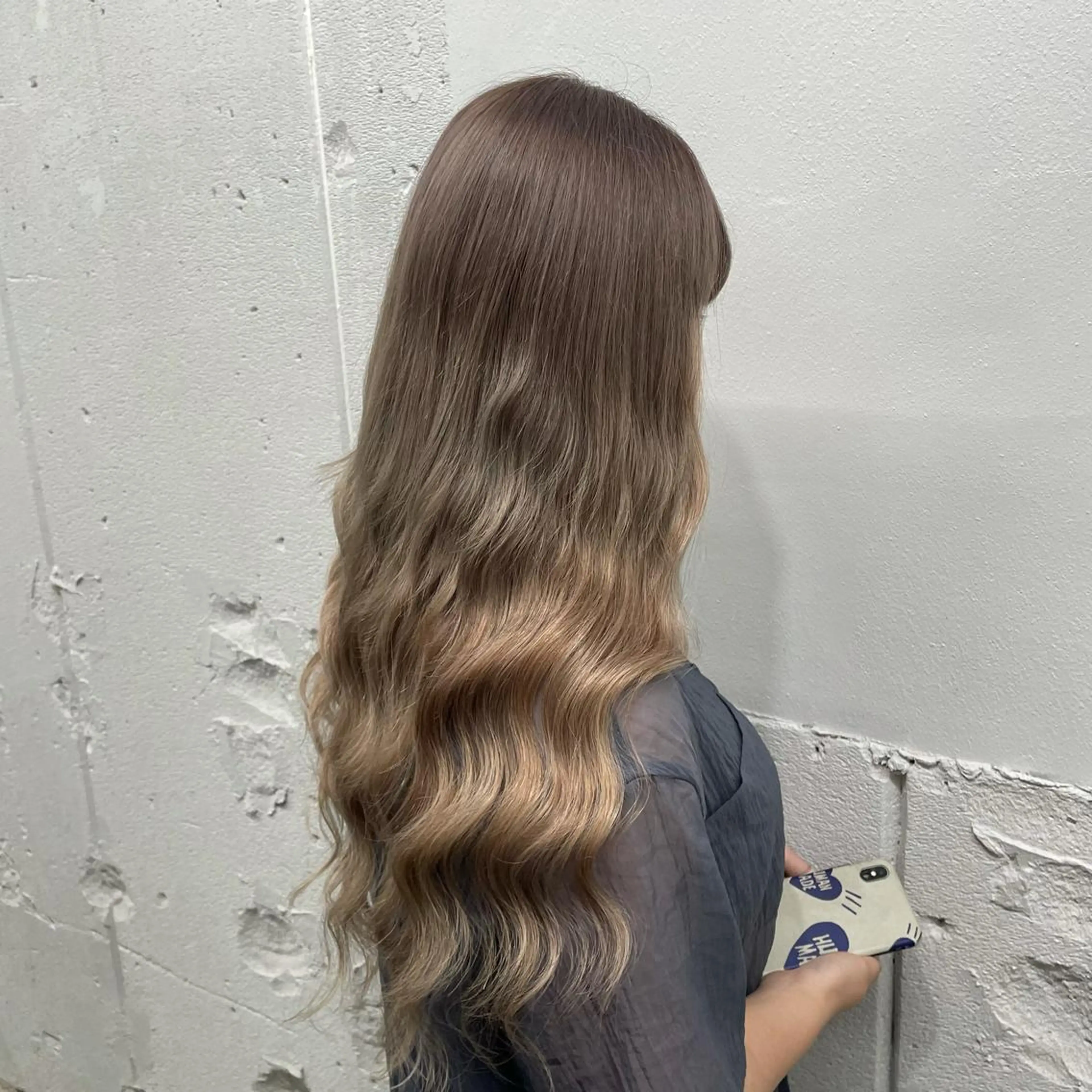 ロング カラー シールエクステ バレイヤージュ ミストバング ダブルカラー  フェイスフレーミング ヘアカラー エクステ 🧡艶髪ちゅるん髪 🫧🧡YUKI❄️のヘアスタイル