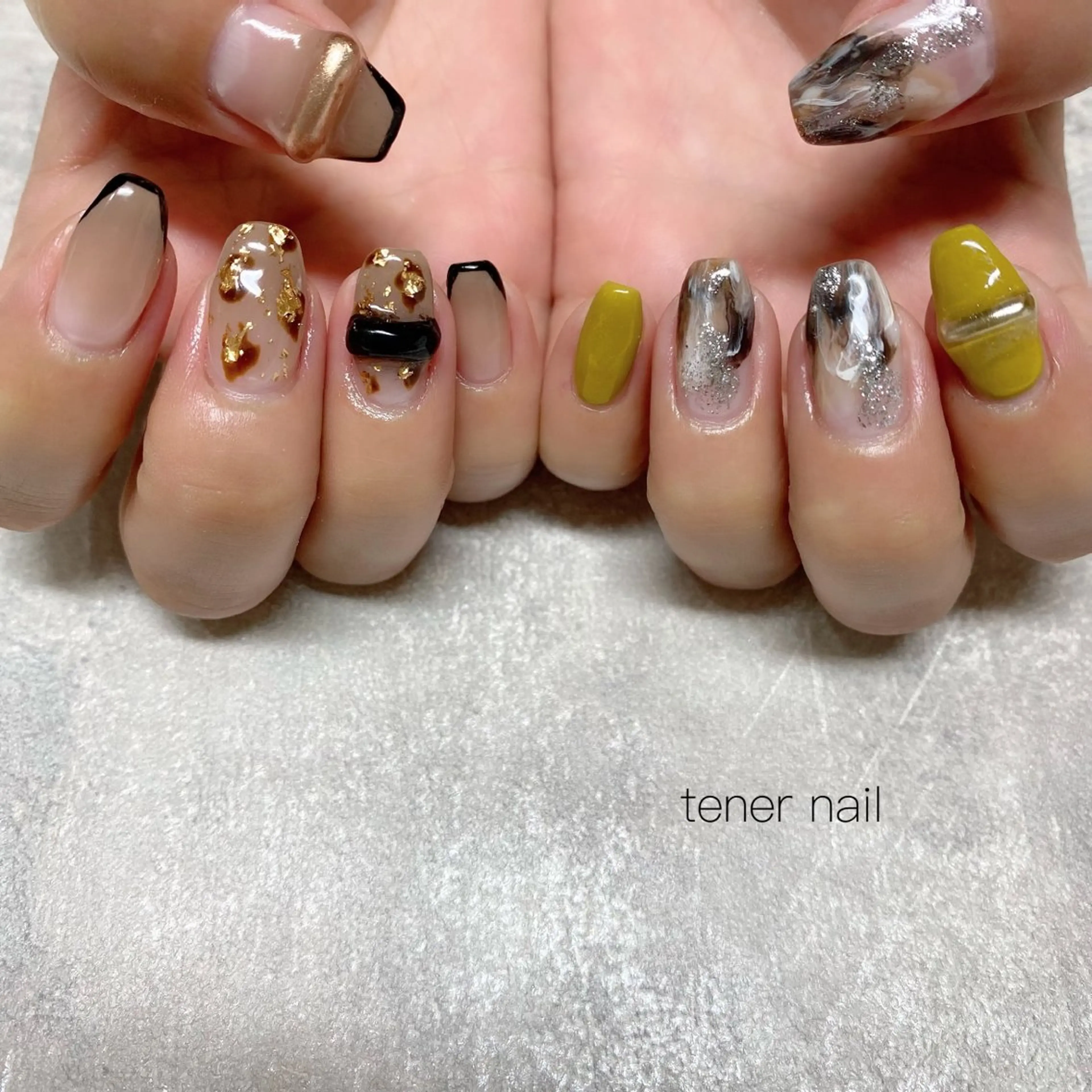 ネイル アニマル柄 アートネイル ニュアンスネイル ハンドネイル テネルネイル tener nailのネイルデザイン