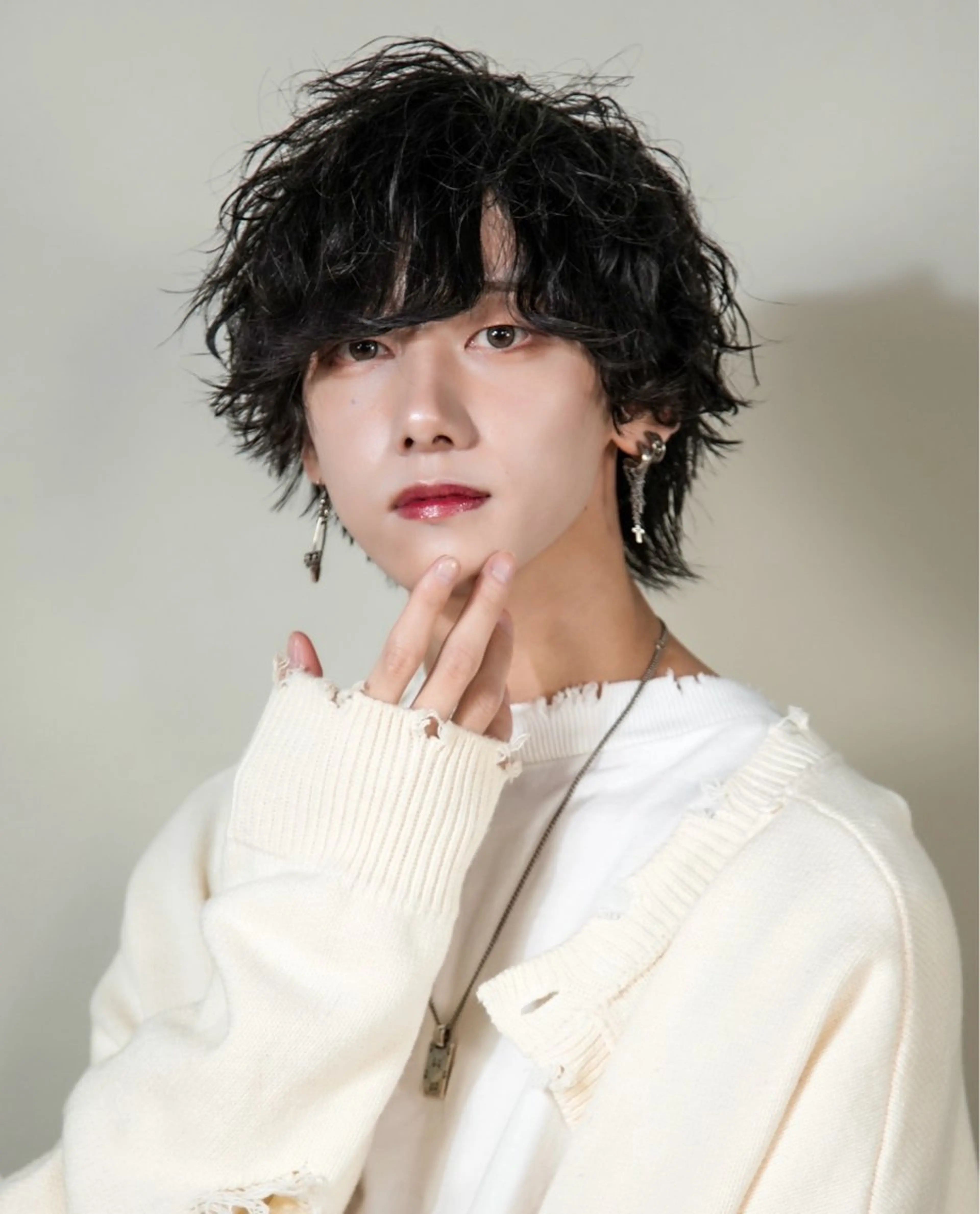 ミディアム パーマ メンズ ハイトーン/メンズマ ッシュ/KYOHEIのヘアスタイル