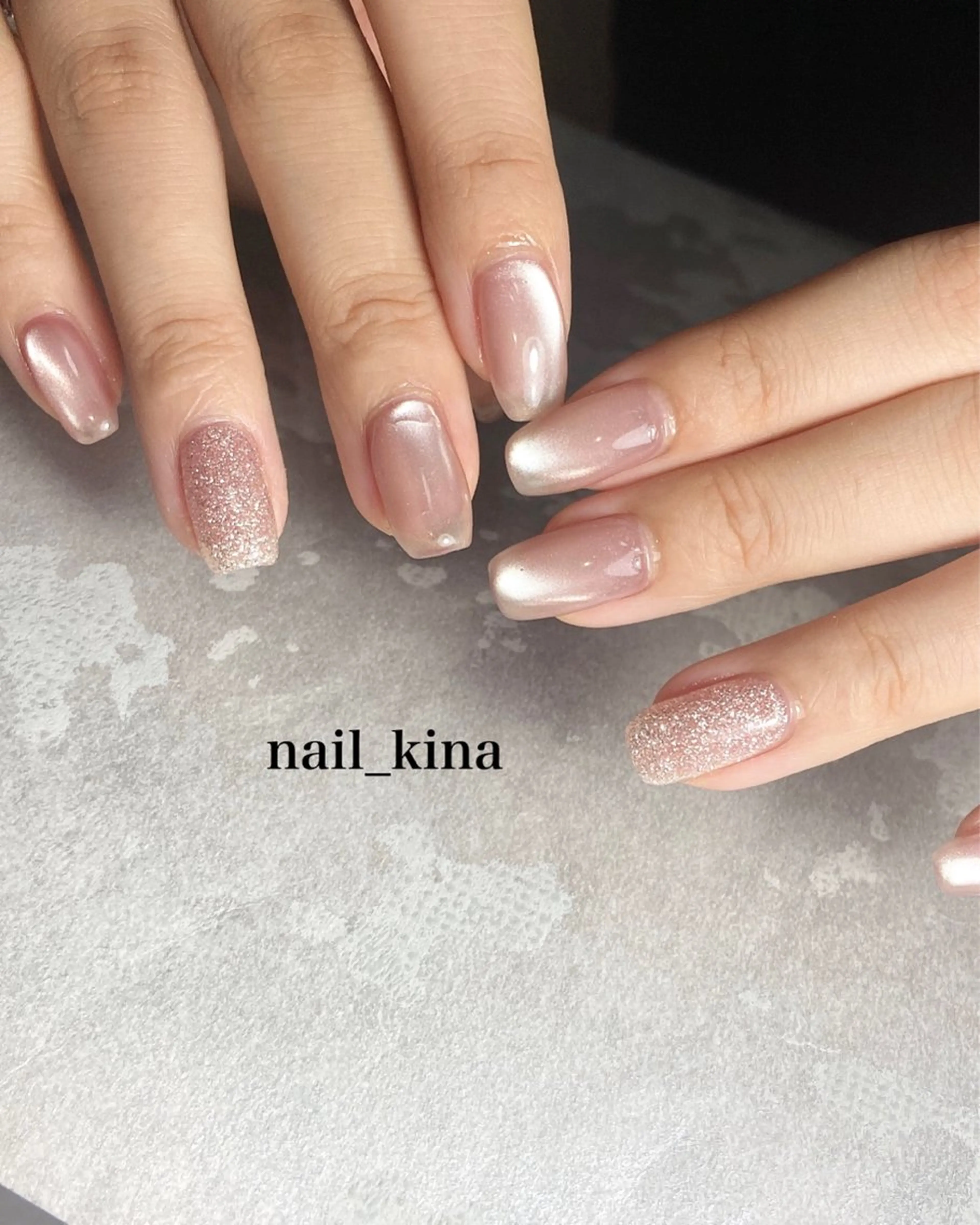 ネイル マグネットネイル マグネットワンカラー ワンカラーネイル nail_ kinaのネイルデザイン