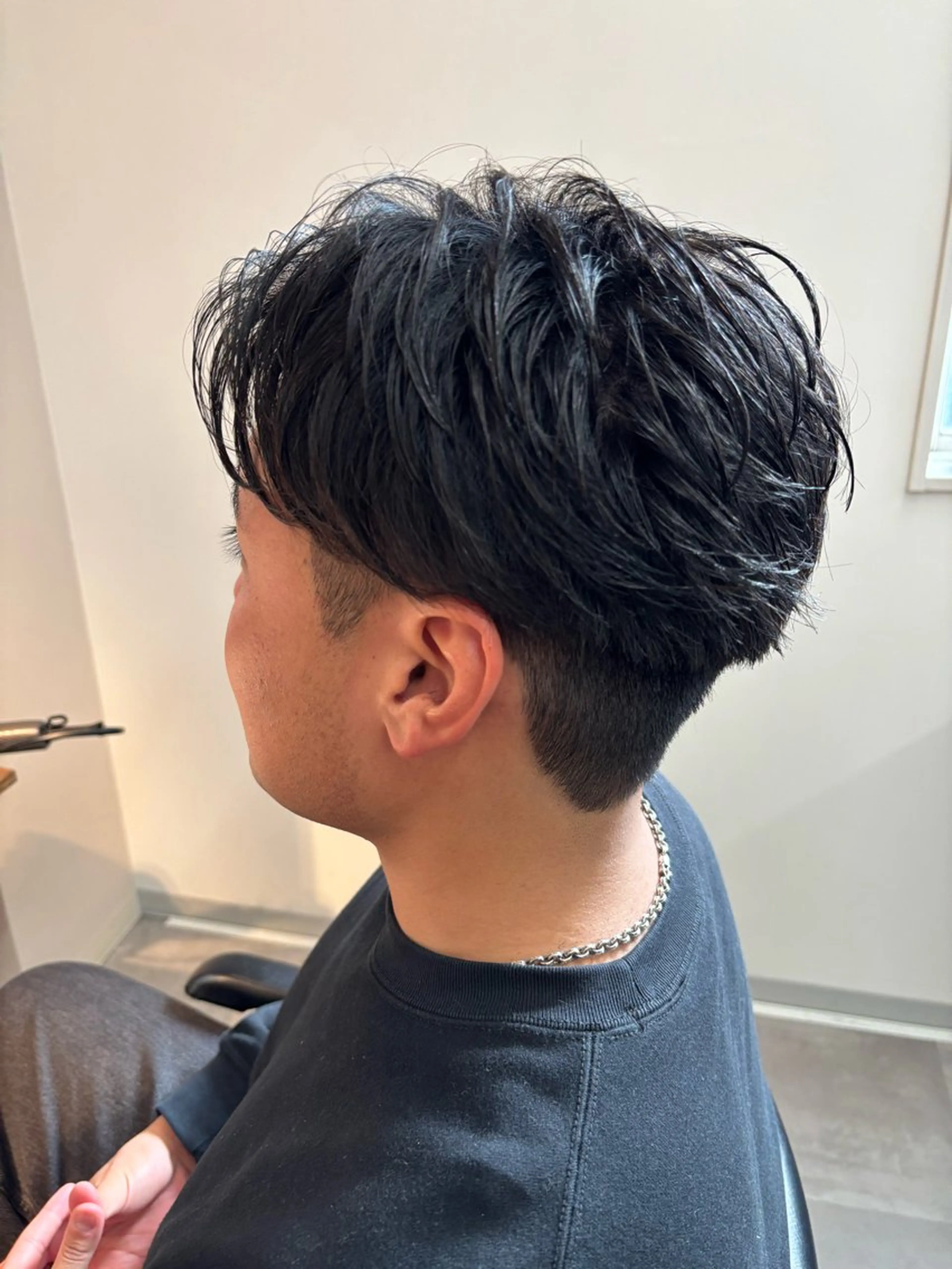 メンズ ビジネス ツーブロック カット 保立/フェザーパーマ /メンズカット千葉のヘアスタイル