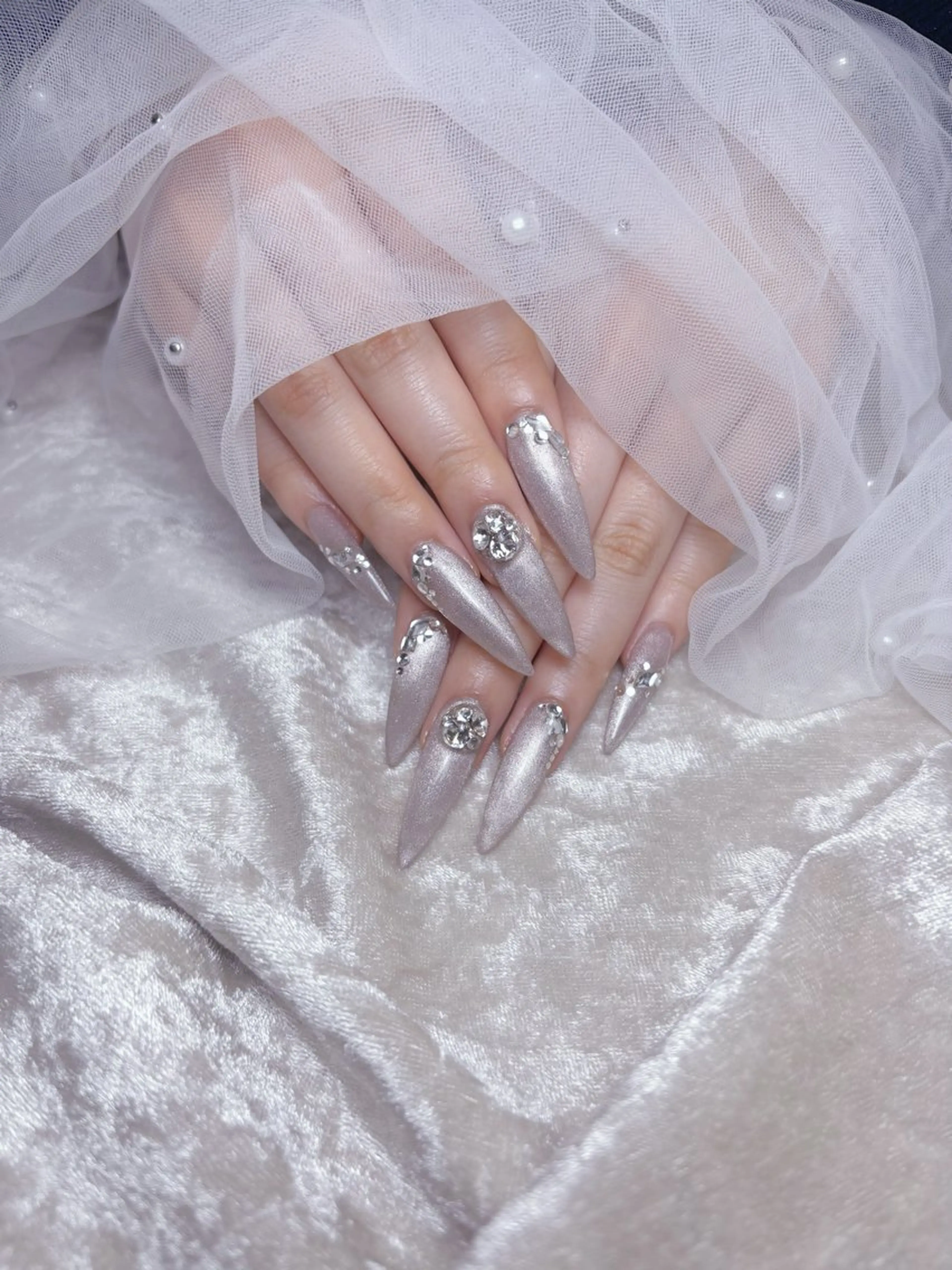 ネイル ロングネイル マグネットネイル Monart♡ あいりのネイルデザイン