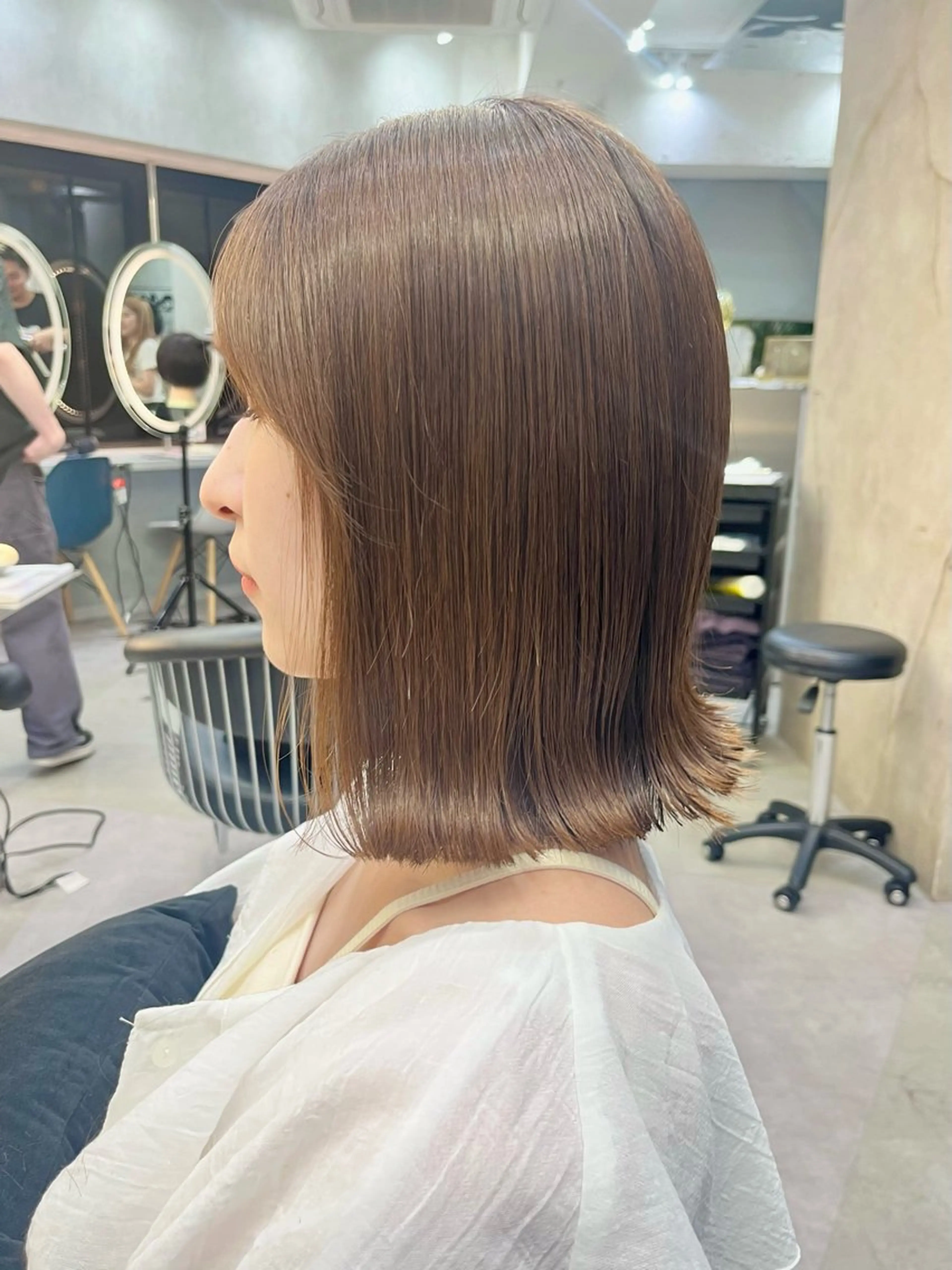 ミディアム カラー パーマ ヘアアレンジ ボブ｜韓国｜美髪矯正 ｜amika🌙のヘアスタイル