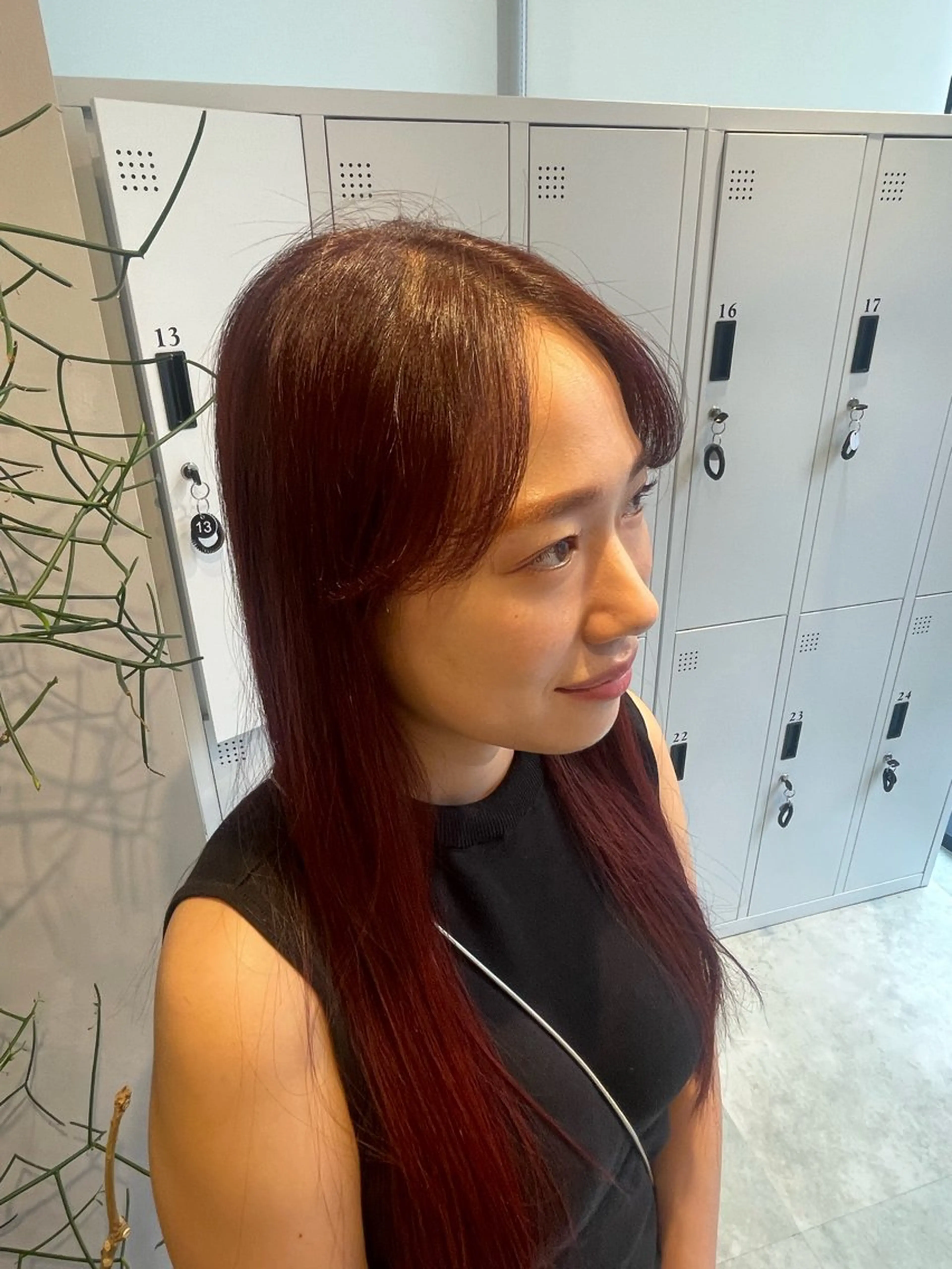 ロング カラー パーマ レッドカラー 透明感カラー✨艶髪 制作🌱山根あゆみのヘアスタイル