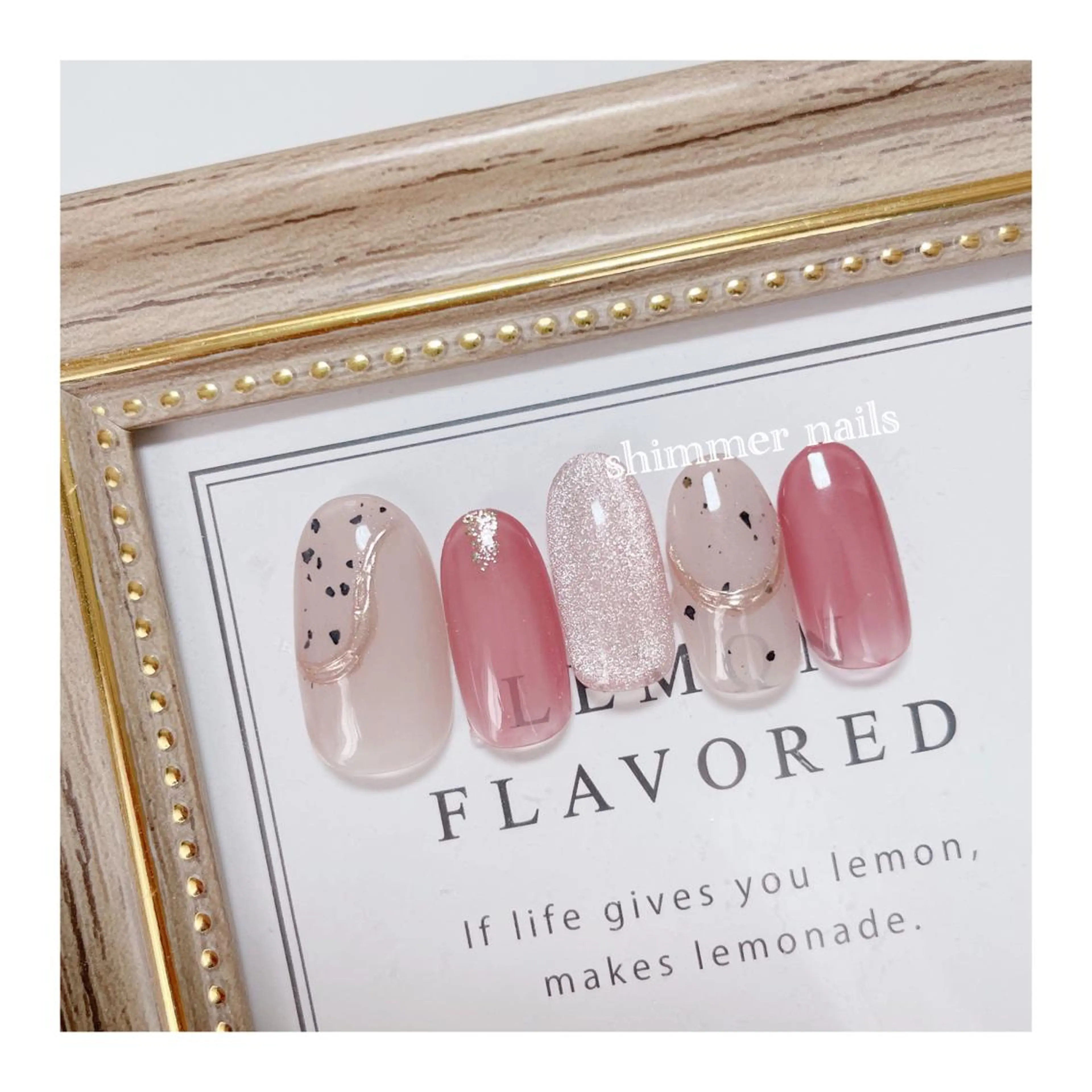 ネイル ピンク shimmer nailsのネイルデザイン