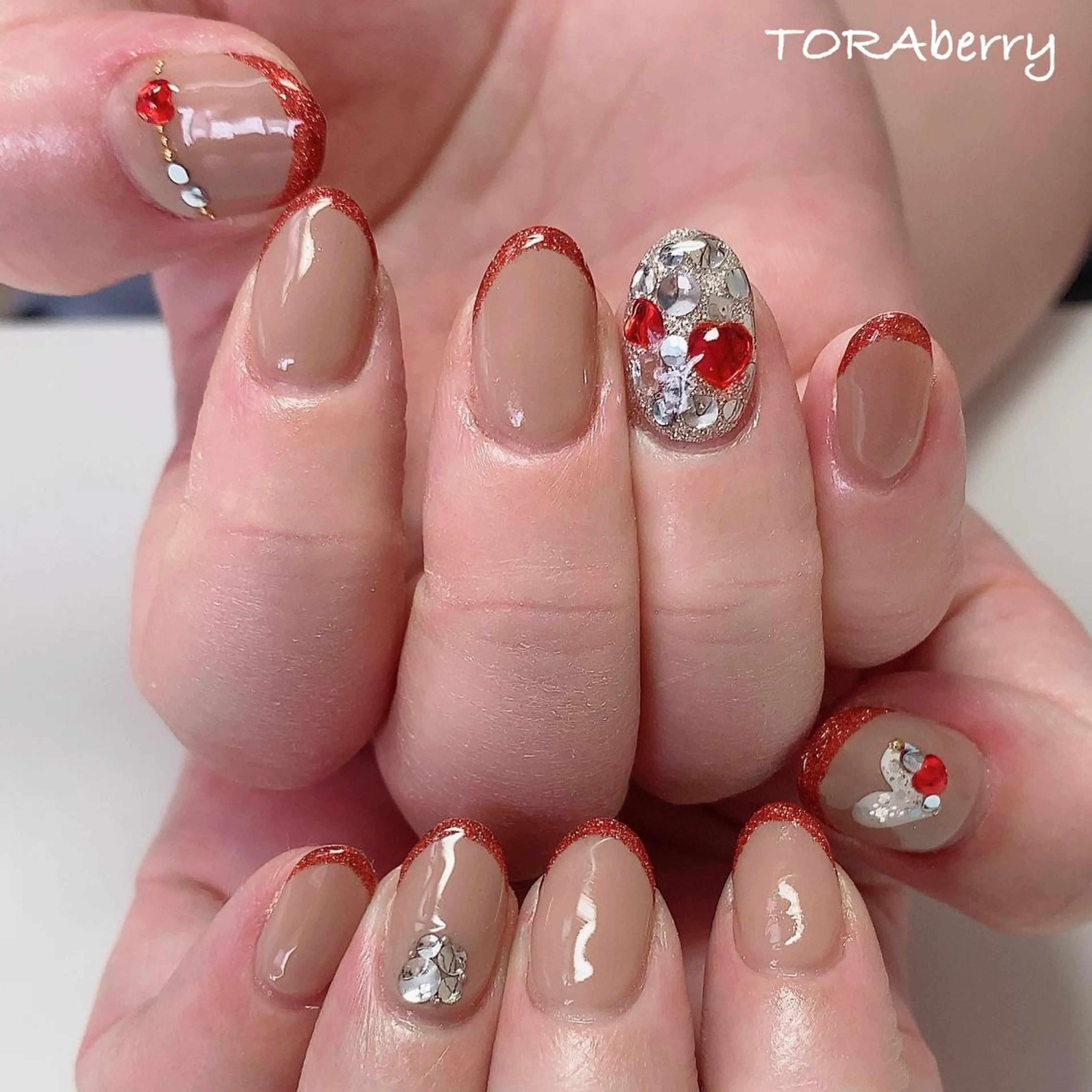 ネイル バレンタイン ハンドネイル ネイリスト なつみのネイルデザイン