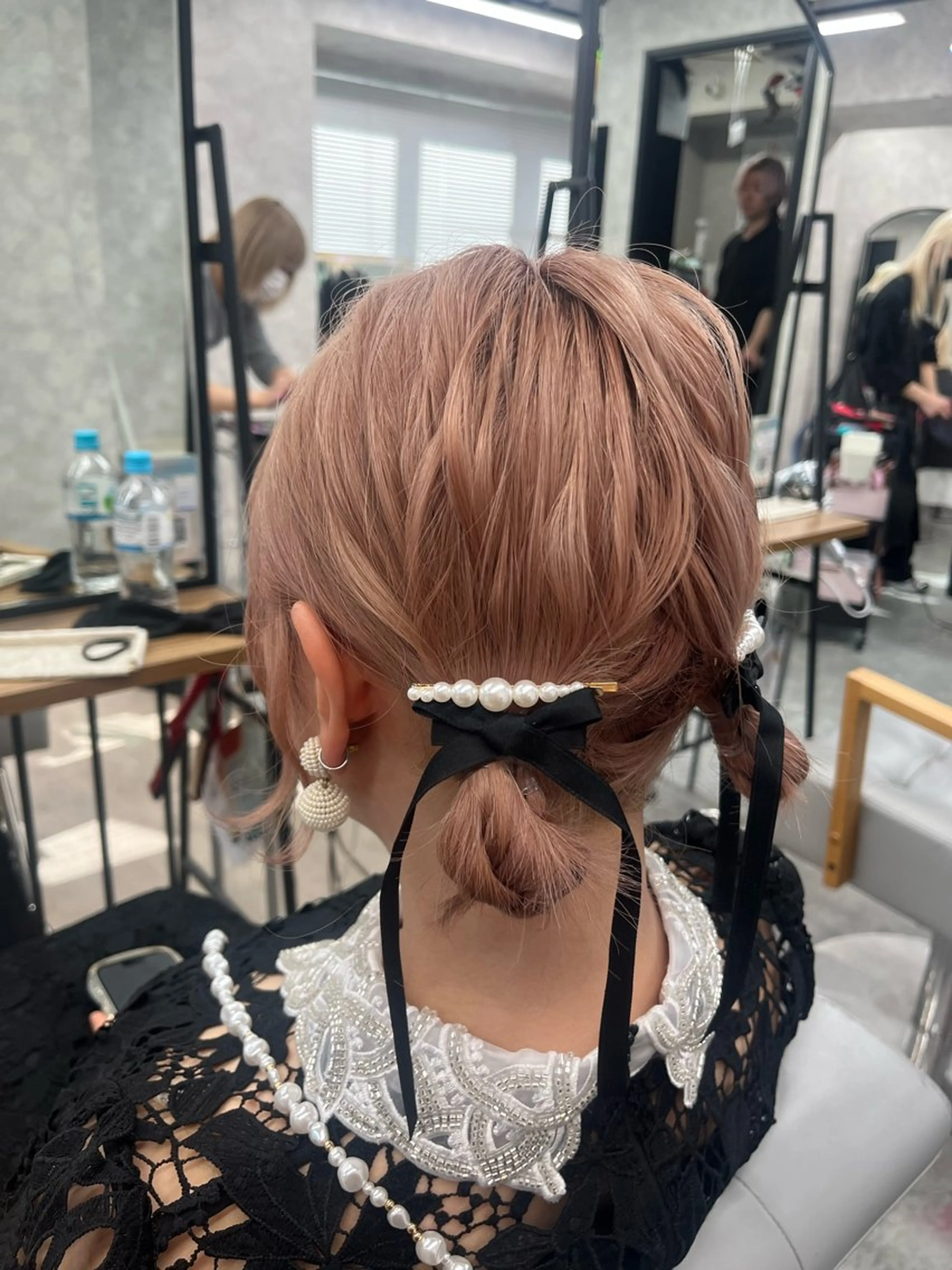 ヘアセット クルミ🤍推し活 🎀ピンクカラーのヘアスタイル
