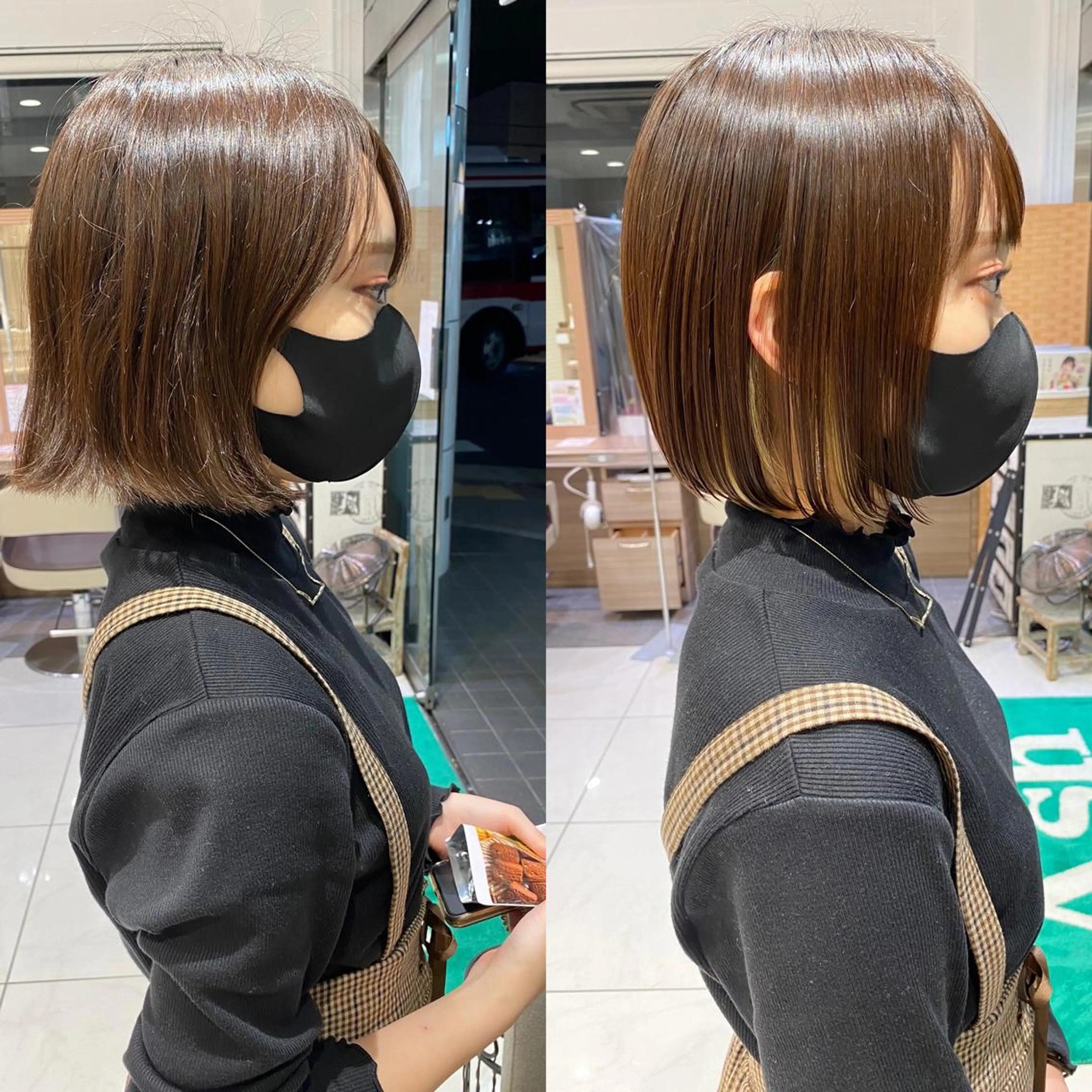 ショート パーマ ボブ ストレートパーマ 寺内 紳悟のヘアスタイル