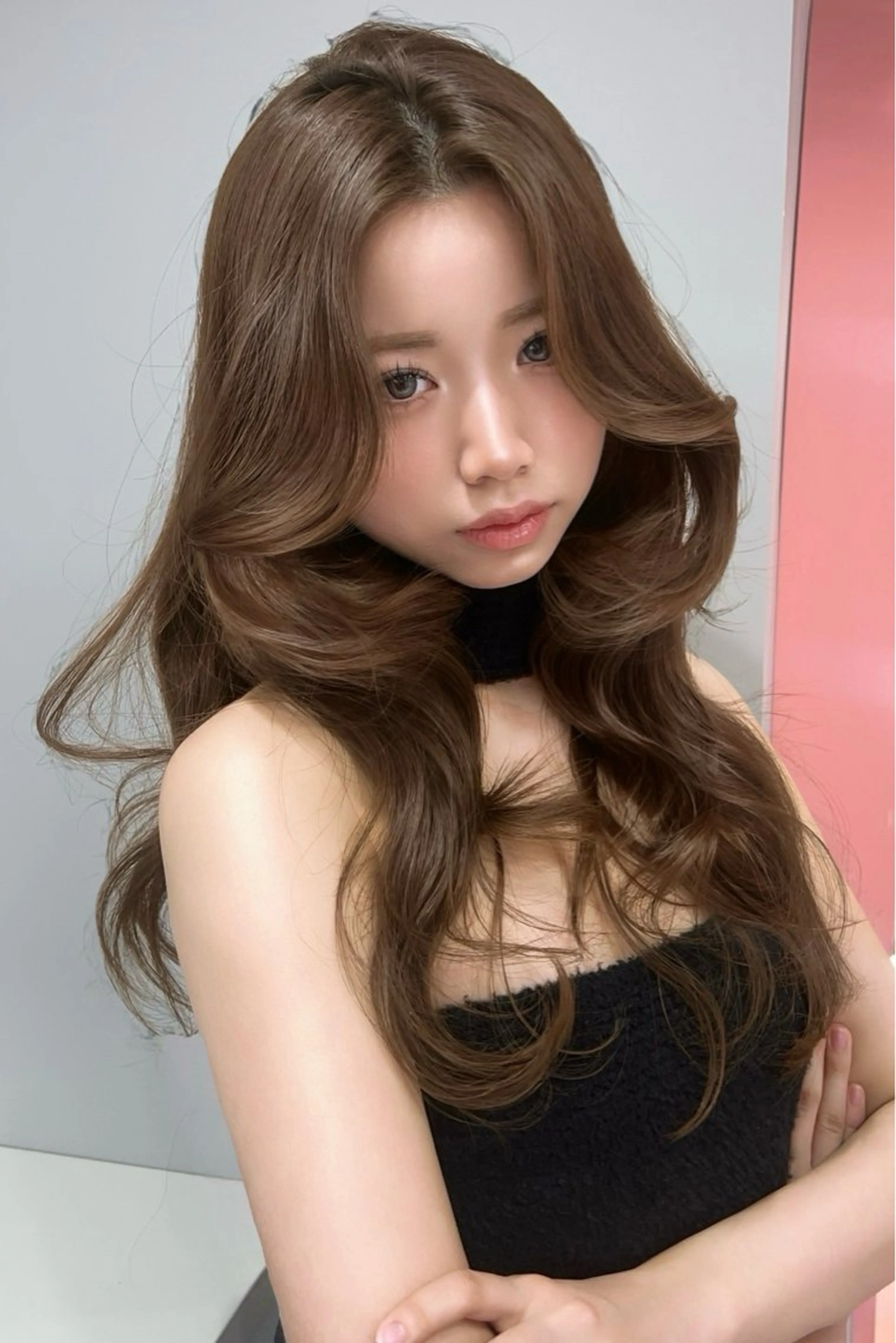 ロング 顔周りカット 韓国風ヘア 似合わせカット ワンホンヘア カット ヘアカラー トリートメント 原宿／ワンホンヘア SAAYA🖤のヘアスタイル