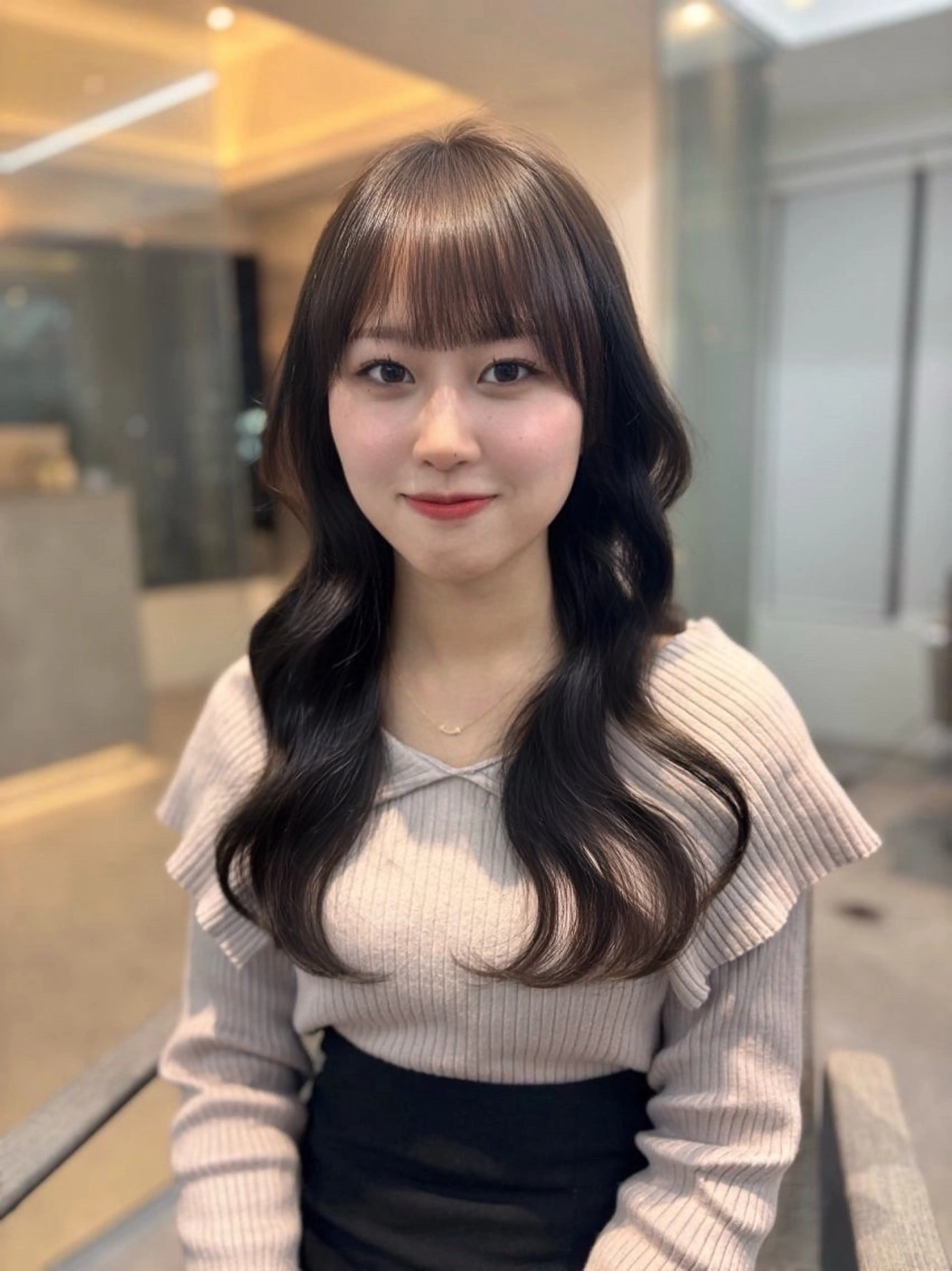 ロング 顔周りカット レイヤーカット 透明感/韓国ヘア/ miyu 🎀のヘアスタイル