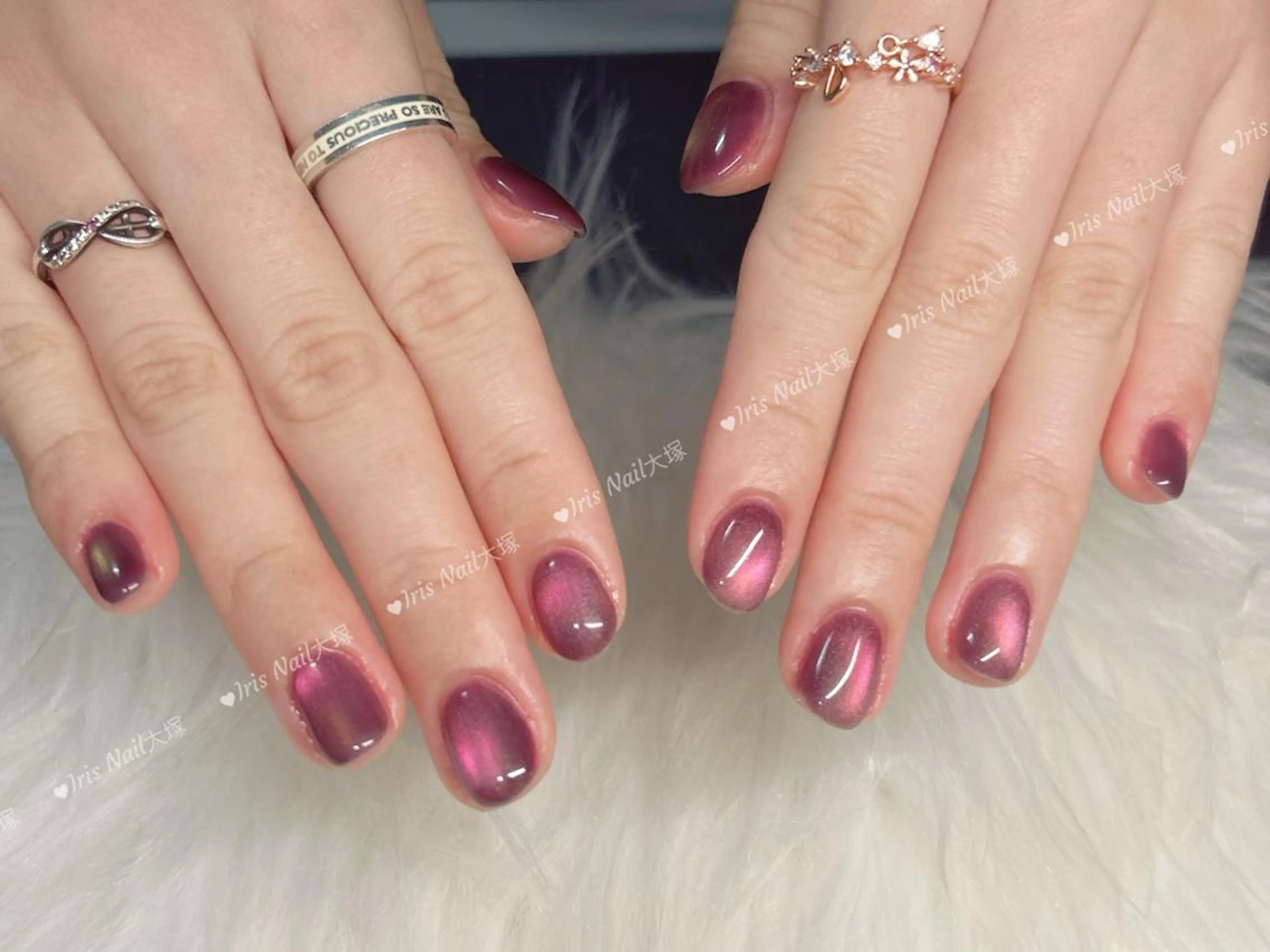 ネイル マグネットネイル ハンドネイル 💕藤江 月🌸🍒のネイルデザイン