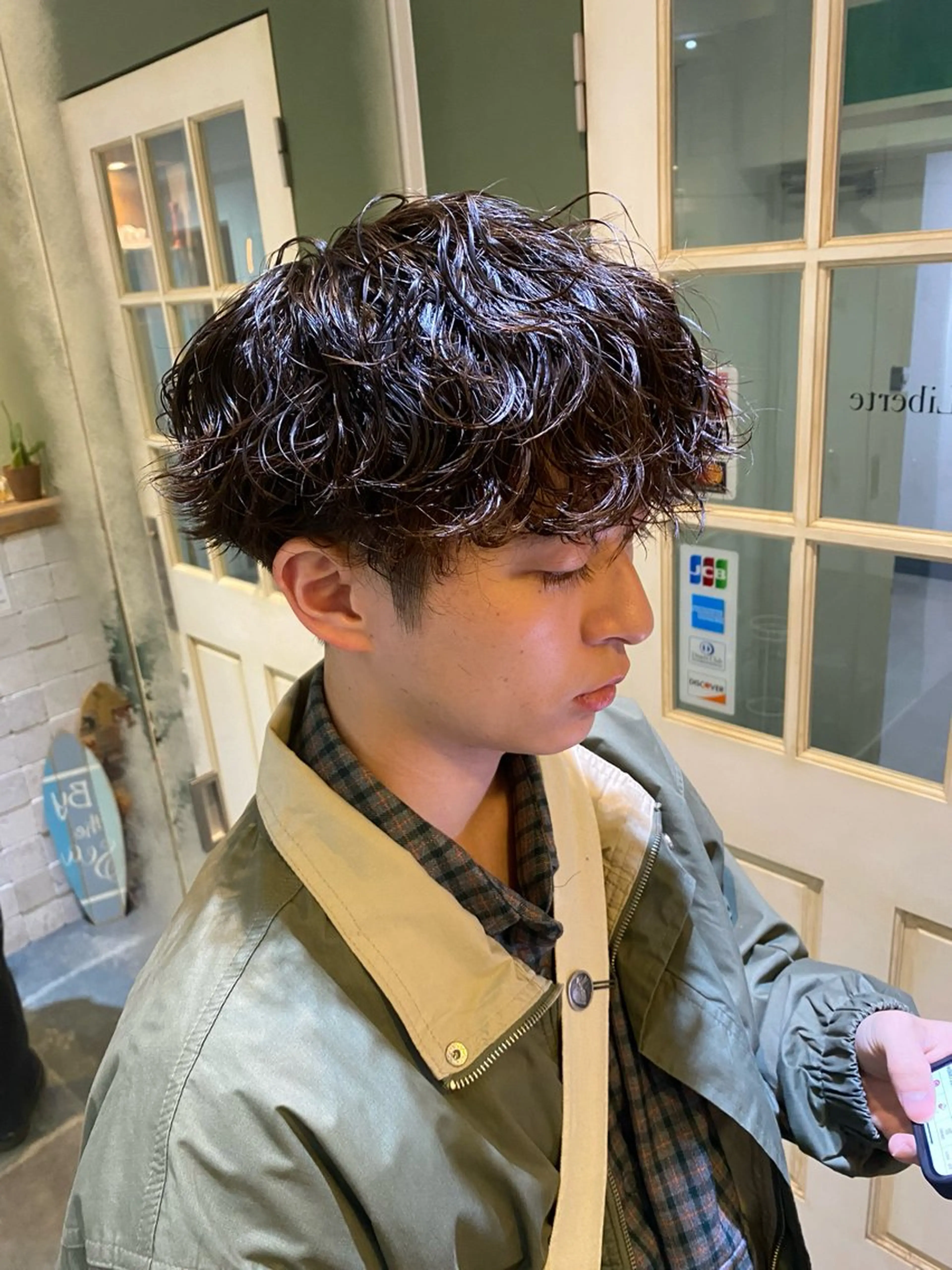ミディアム パーマ メンズ 韓国🇰🇷メンズ パーマクメユウキのヘアスタイル