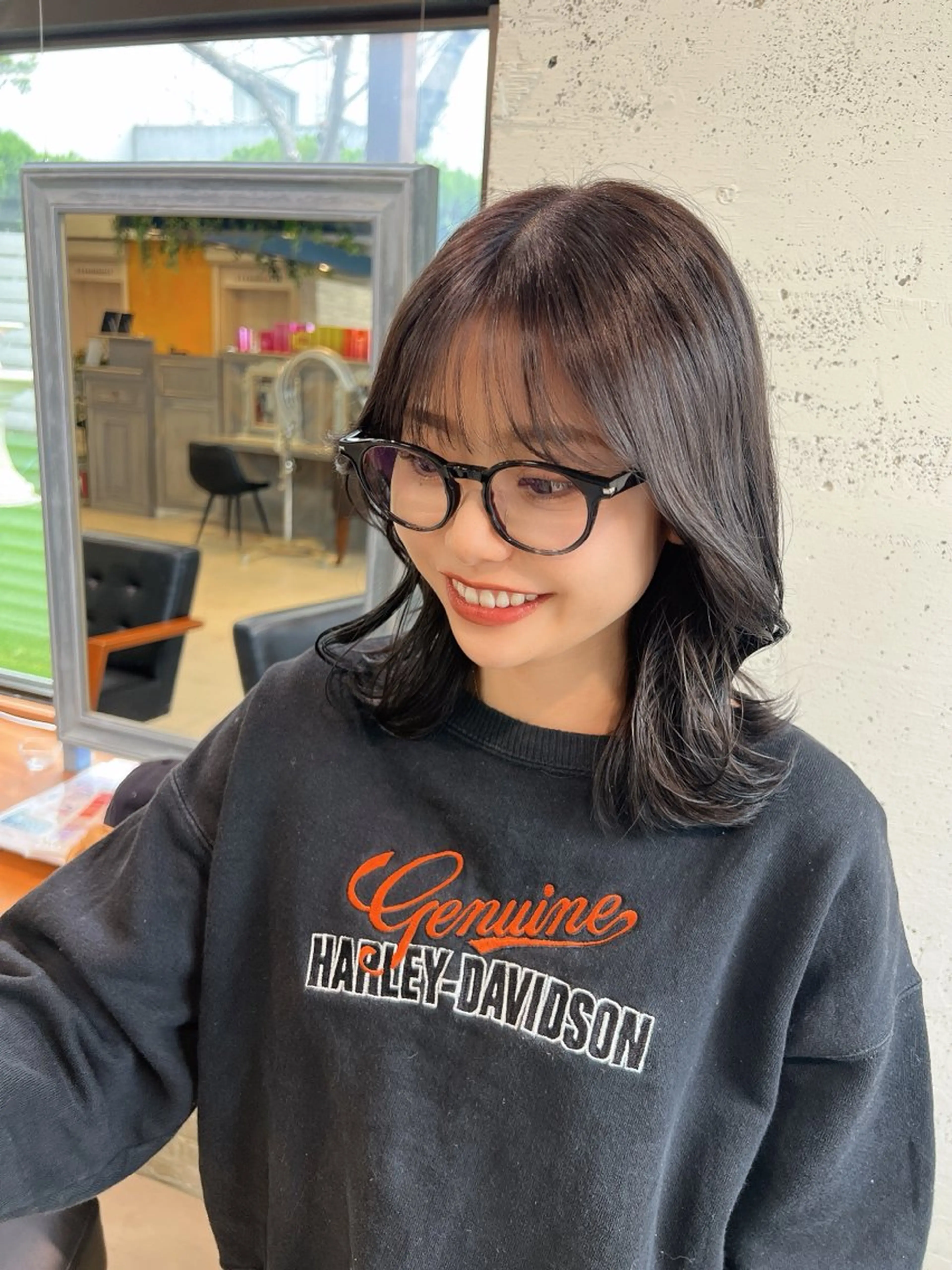 ミディアム カラー パーマ ヘアアレンジ ボブ/レイヤー/ nanamiのヘアスタイル